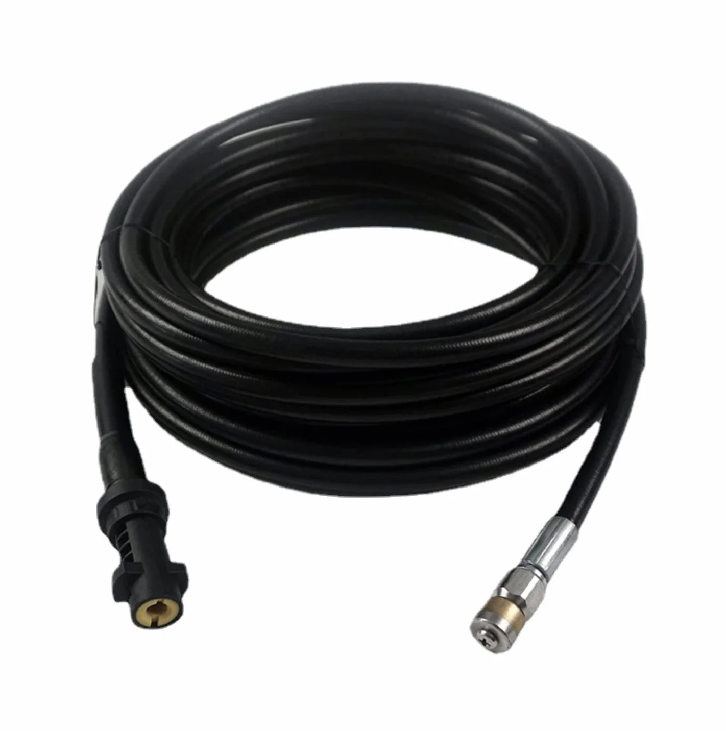 YUET 15M Tuyau Déboucheur Canalisation pour Kärcher série et LAVOR | pour Nettoyeur Haute Pression avec Buse à Jet et Buse Rotatif, Kit de Tuyau avec Adaptateurs pour Karcher K2/K3/K4/K5/K6/K7