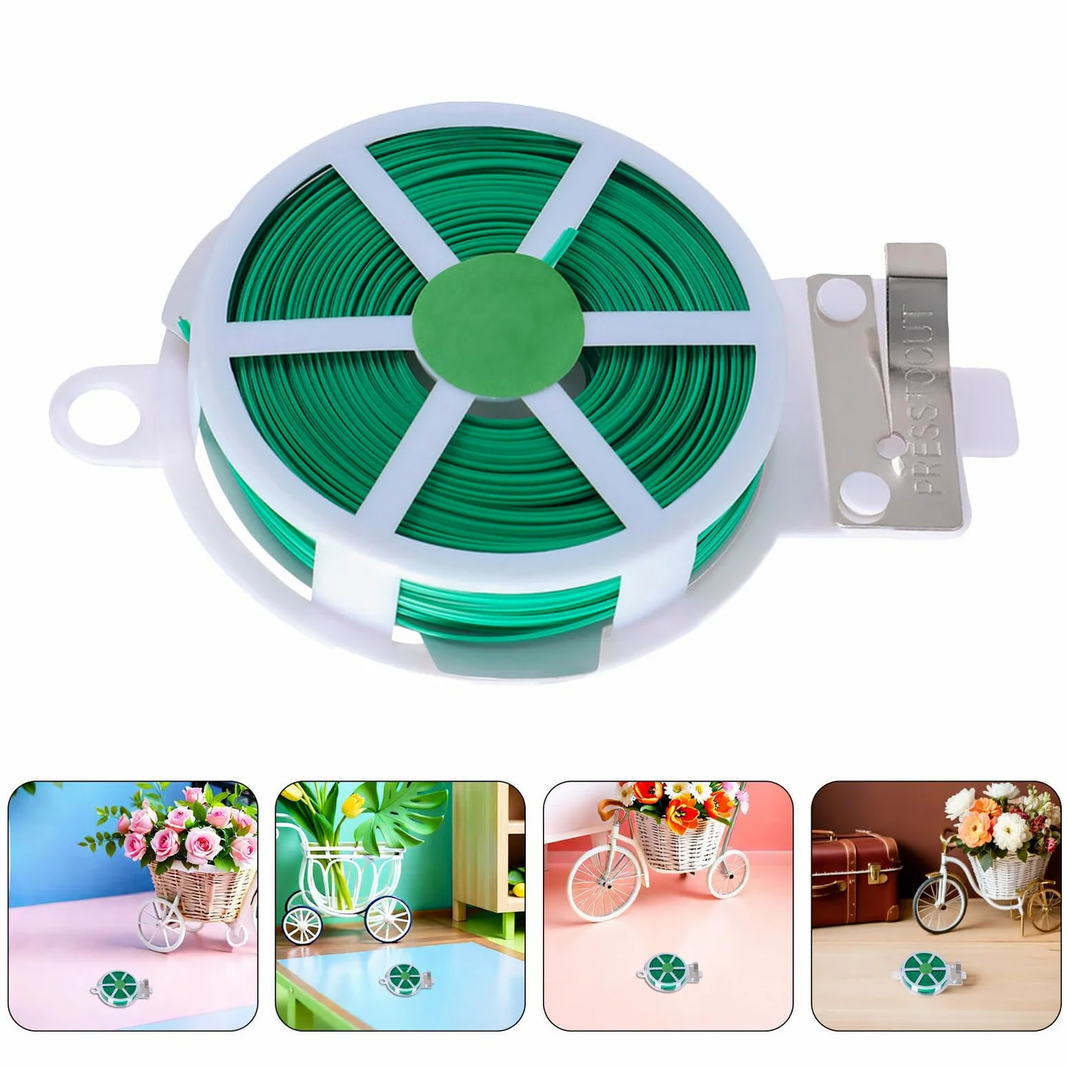 Homoyoyo 12 Rouleaux de Liens de Jardinage pour Plantes Recouverts de Plastique Attache Flexible pour Plantes Grimpantes D'intérieur et D'extérieur, Fixation sans Dommage