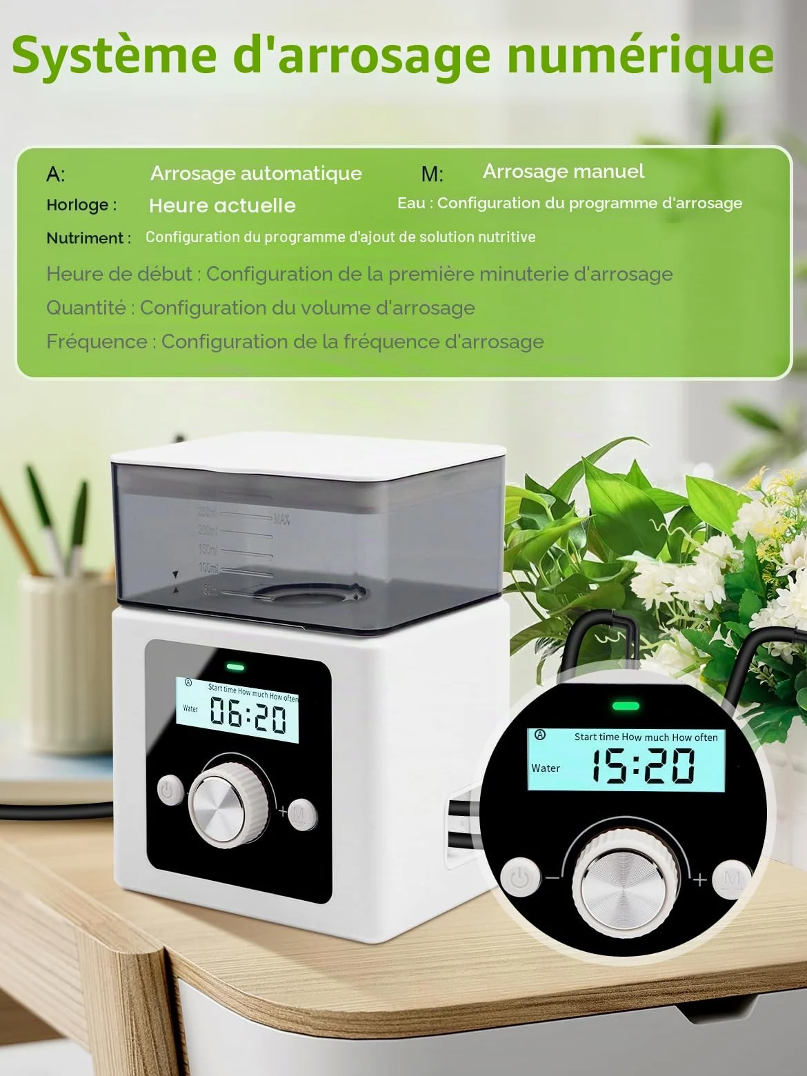 Système d'irrigation automatique, arrosage automatique pour plantes d'intérieur, système d'irrigation automatique DIY pour plantes en intérieur, idéal comme système d'irrigation de vacances | Système d'arrosage automatique pour plantes d'intérieur - Idéal
