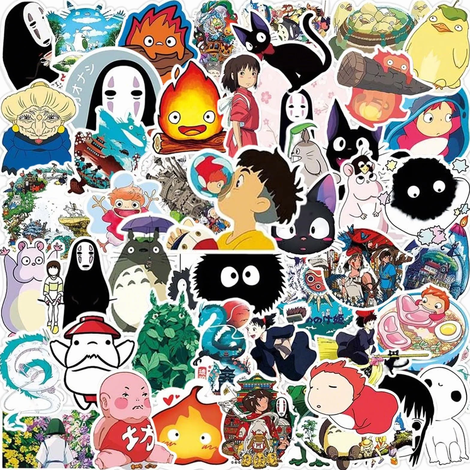 YOGARTH 50 Pièces Autocollants Kawaii Anime Stickers en Vinyle pour Guitares Ordinateur Portable