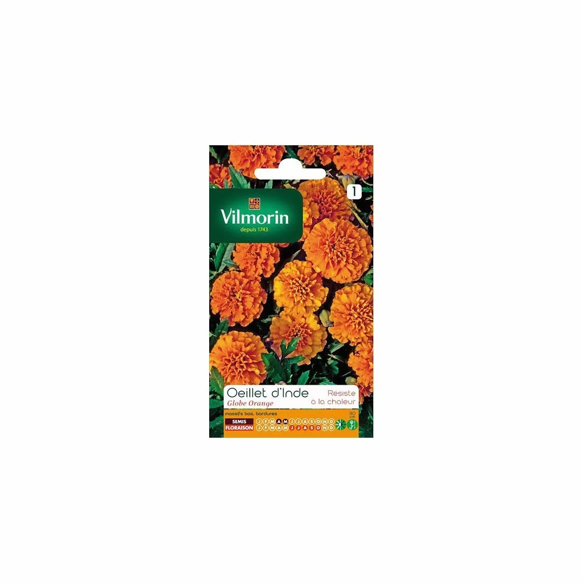 Vilmorin Sachet graines Oeillet d'Inde Globe orange