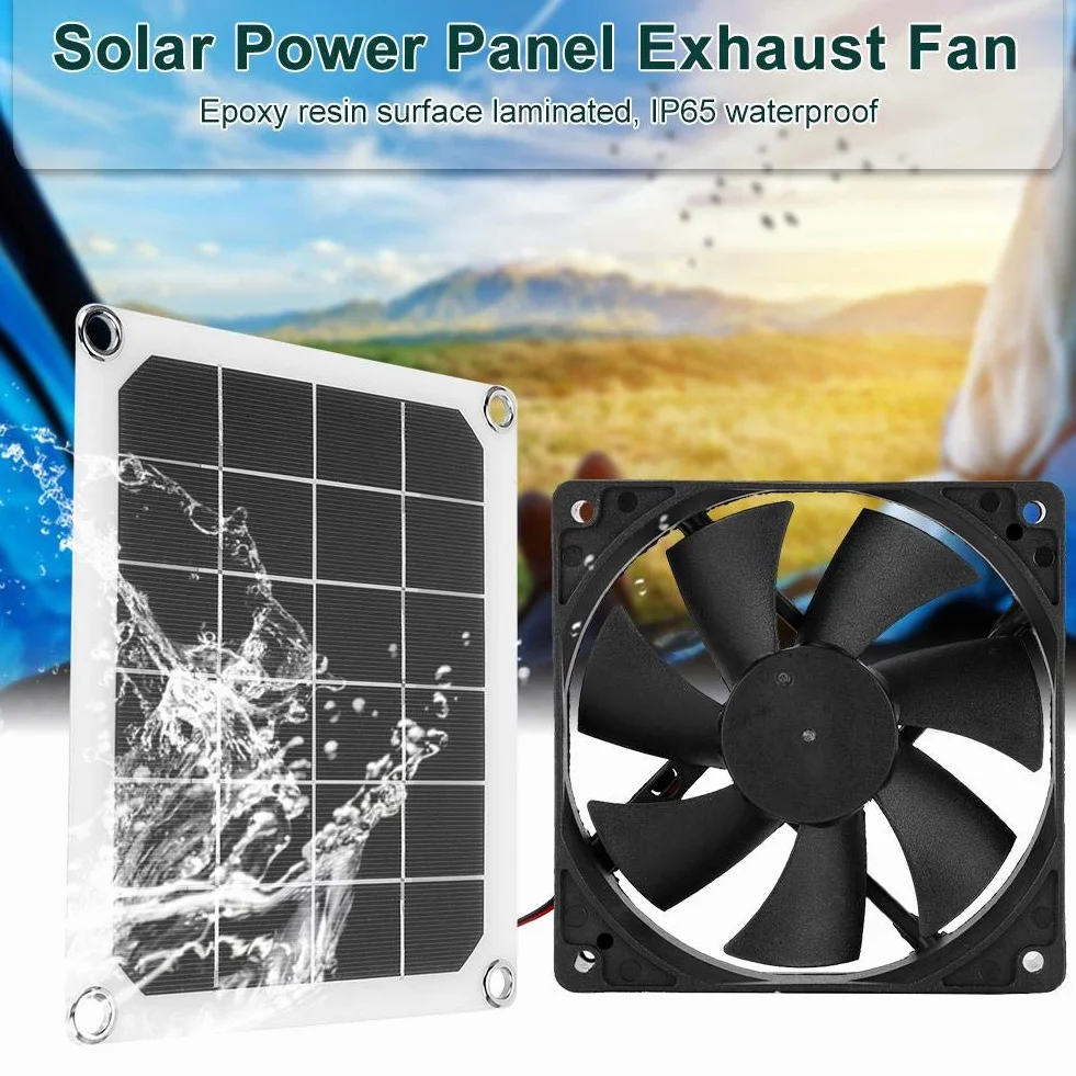 Ventilateur d'Extraction Solaire IP65 Étanche pour VR Serres Maisons