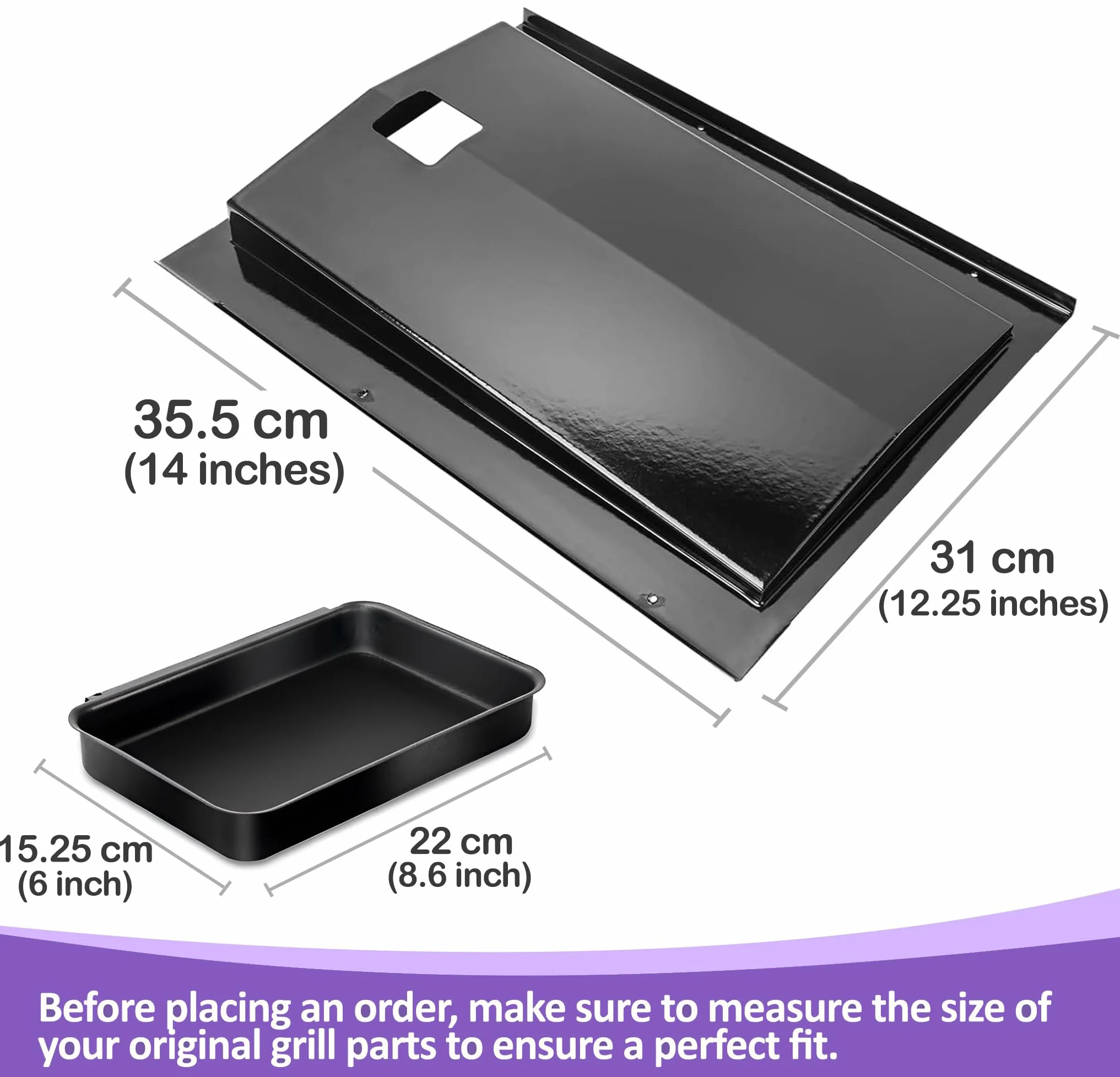 Bac à graisse Weber Spirit E-210 69803, 35,6 cm L x 31 cm L x 5,5 cm