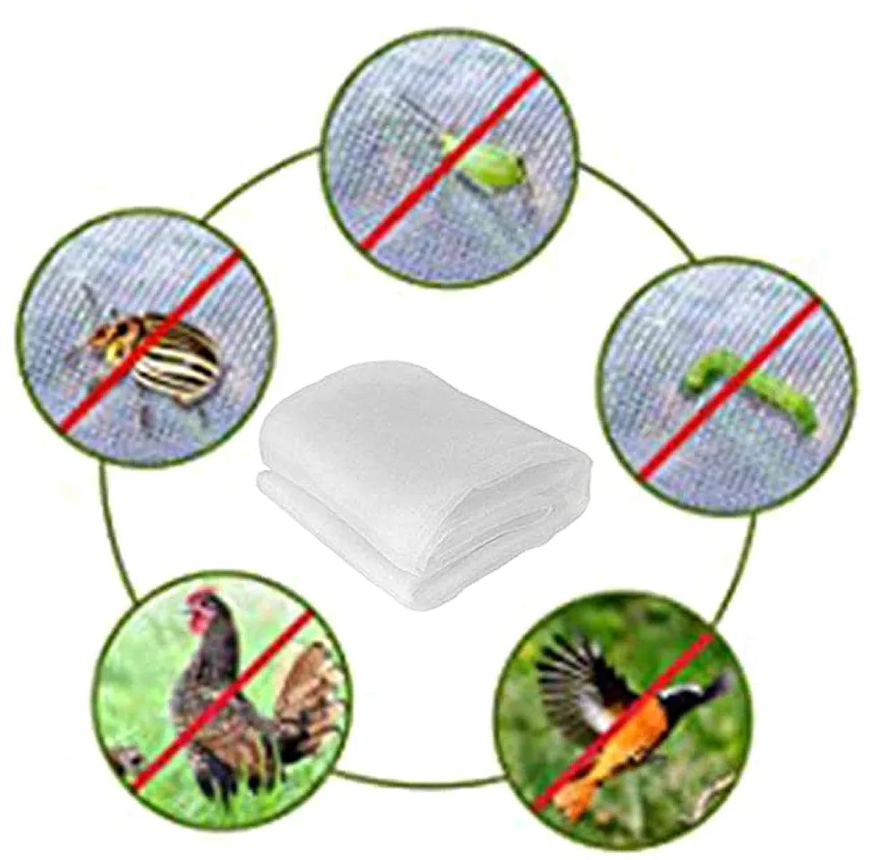 APOE Filet Anti Insecte Protection, Jardin Potager Filet Anti Oiseaux, Grow Tunnel Plantes Maille Fine pour Fleurs Fruits légumes Cultures, Blanc