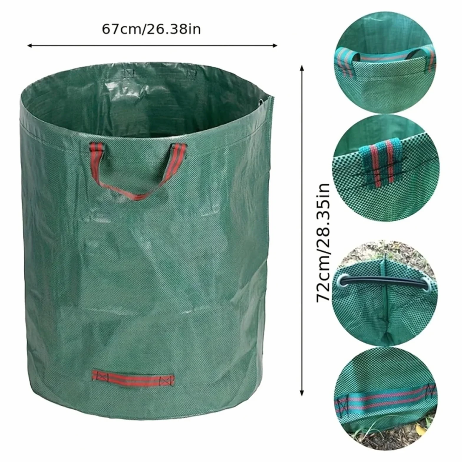 Sac de Jardin Sacs de jardin réutilisables - à déchets extérieurs avec poignées robustes for feuilles, camping et recyclage