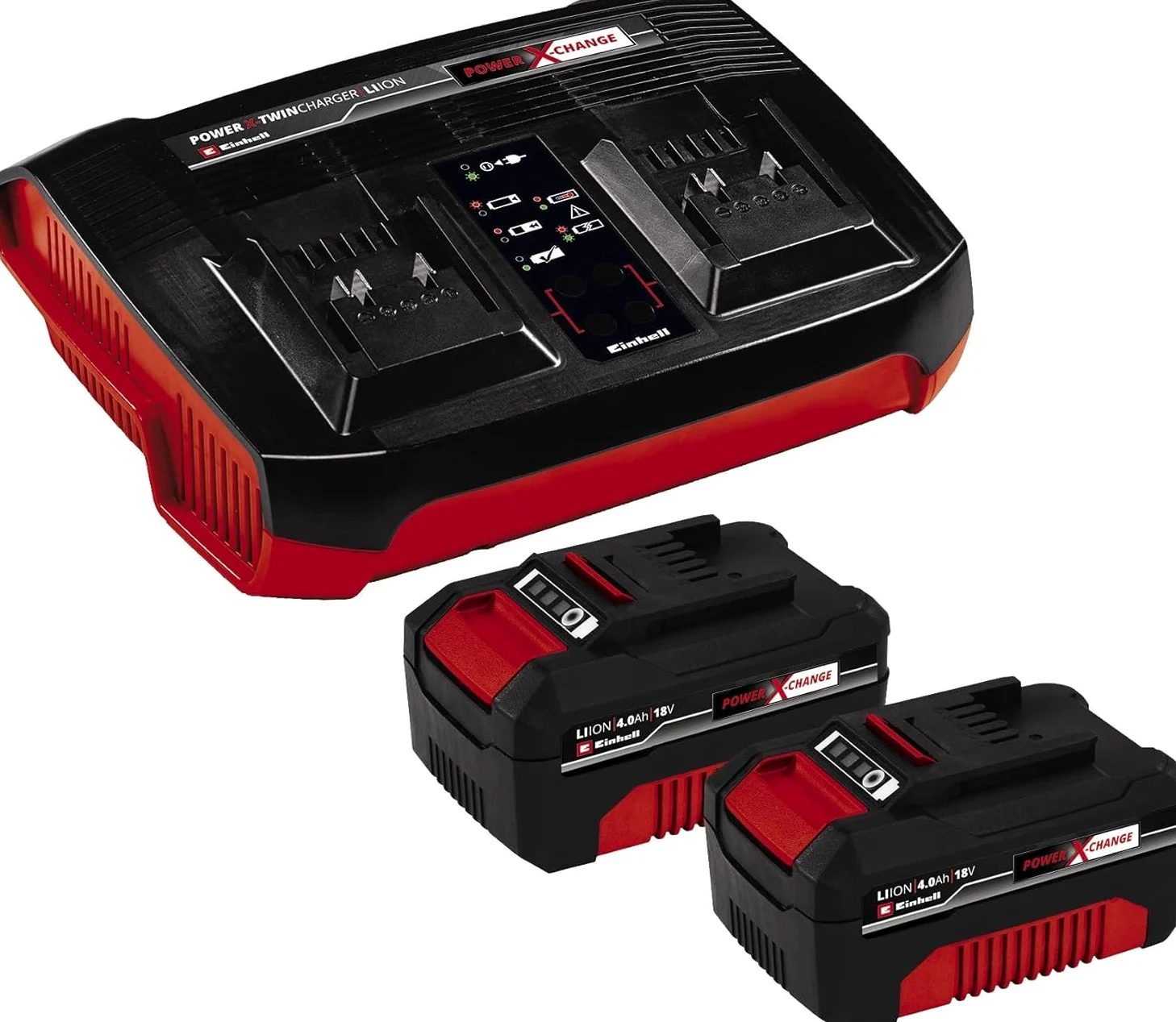 Einhell Tronçonneuse sans fil GP-LC 36/35 Li-Solo Power X-Change (Li-ion, 36 V, longueur de coupe 33 cm, vitesse de coupe 15 m/s, moteur électrique sans balais) + Twincharger et 2 Batteries 4,0Ah