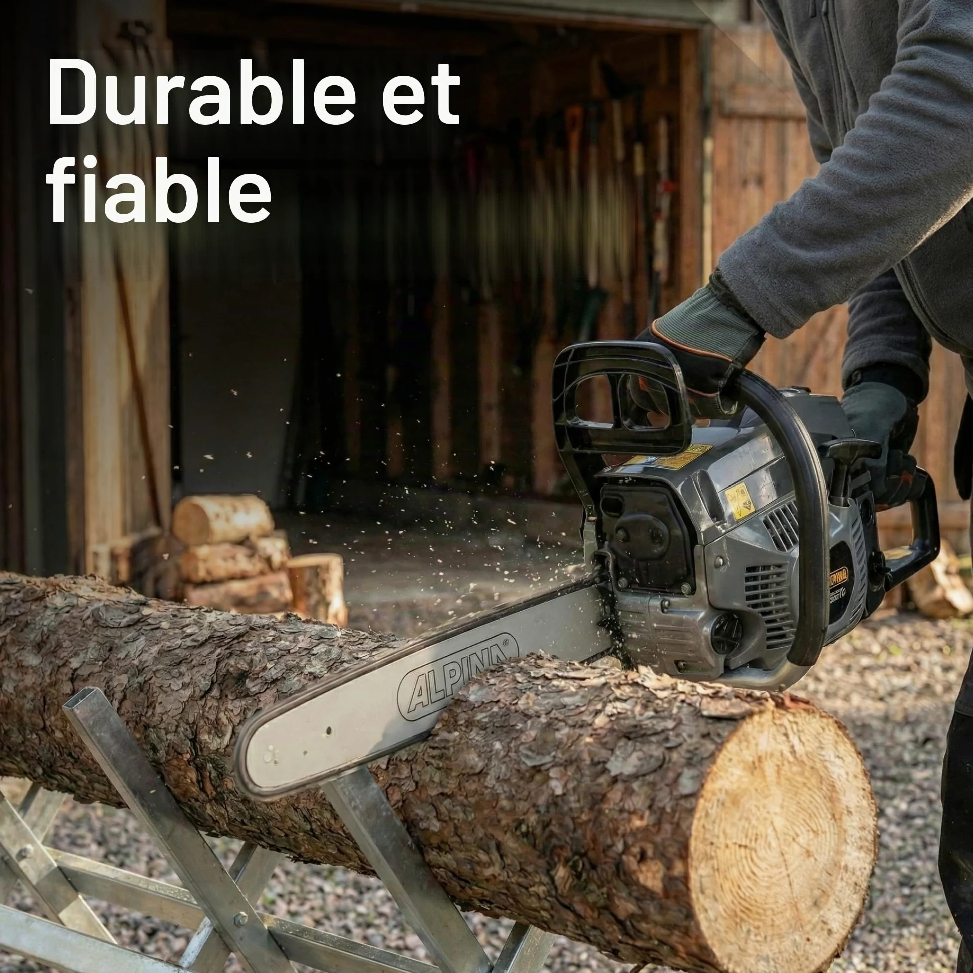 ALPINA Tronçonneuse ACS 46 (18"), moteur à essence 45cm³ (1,8kW), guide-chaîne 45cm