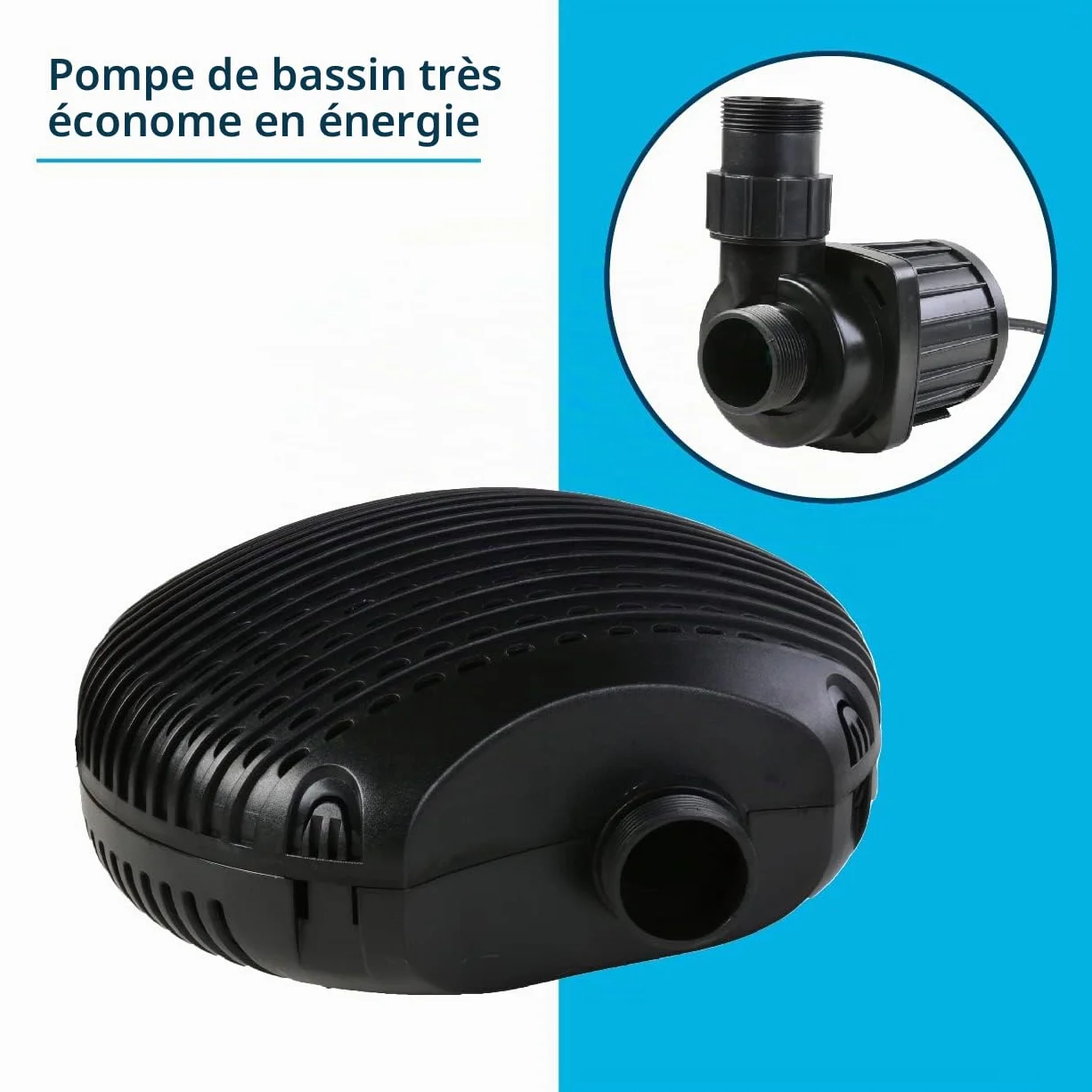 Aquaforte Pompe de Bassin EC-10000 10 m³/H 68W Noir