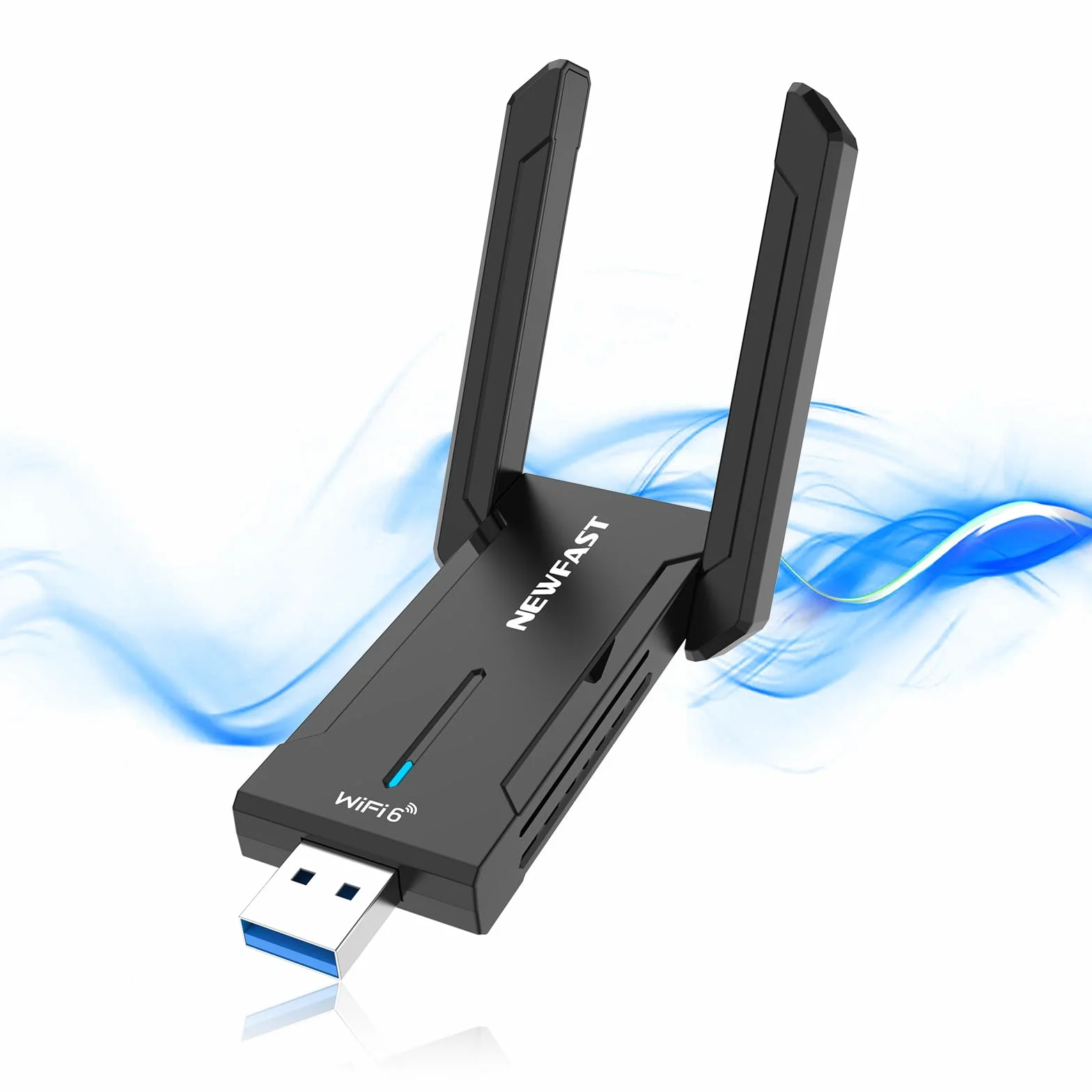 NEWFAST Clé WiFi 6E AXE5400 NF-U353, Tri-Bande USB 3.0 Adaptateur WiFi 6GHz WPA3 pour PC Windows 11/10