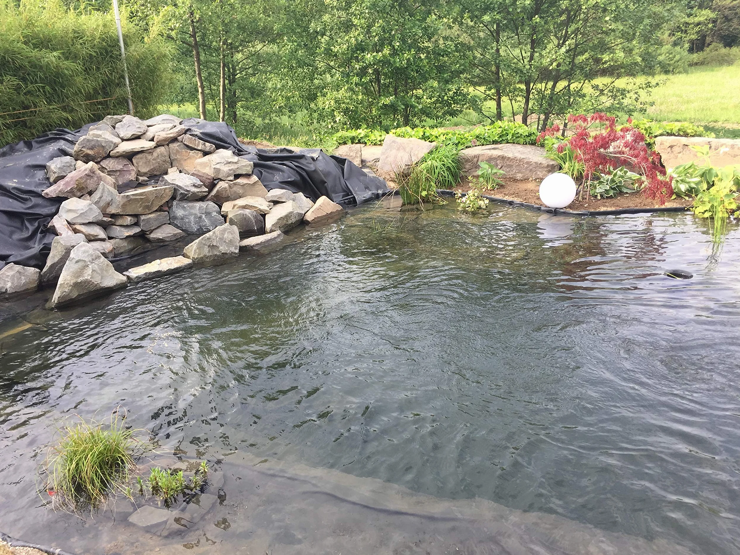 Bâche de bassin PVC 10m x 2m Bâche noire 1.0mm pour bassin de jardin