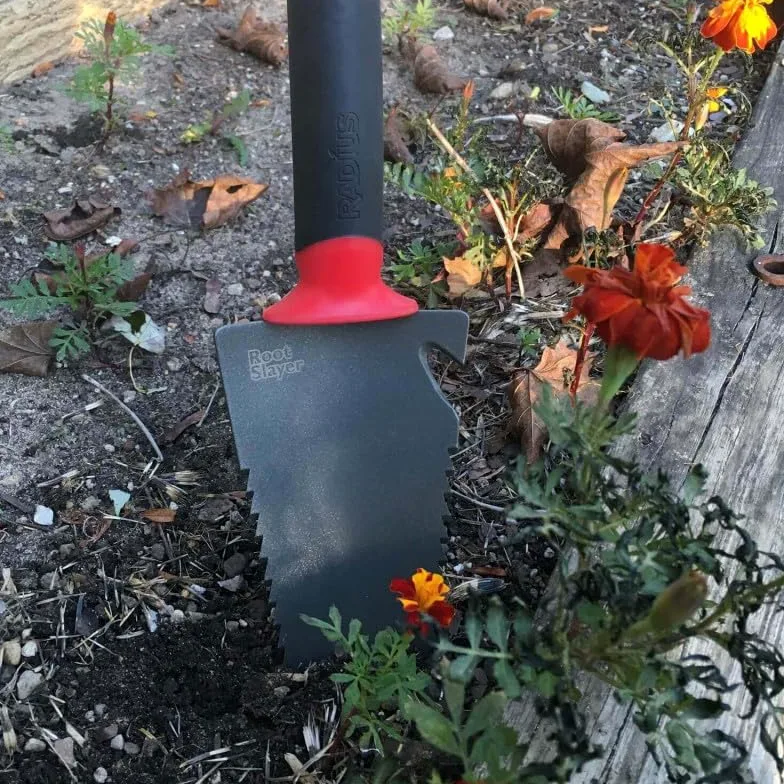 Venteo - Pack RootSlayer™ - Noir - Adulte - RootSlayer à Main™ + RootSlayer Pelle à rebords™ - Jardin - Acier de Carbone - Manche 360°