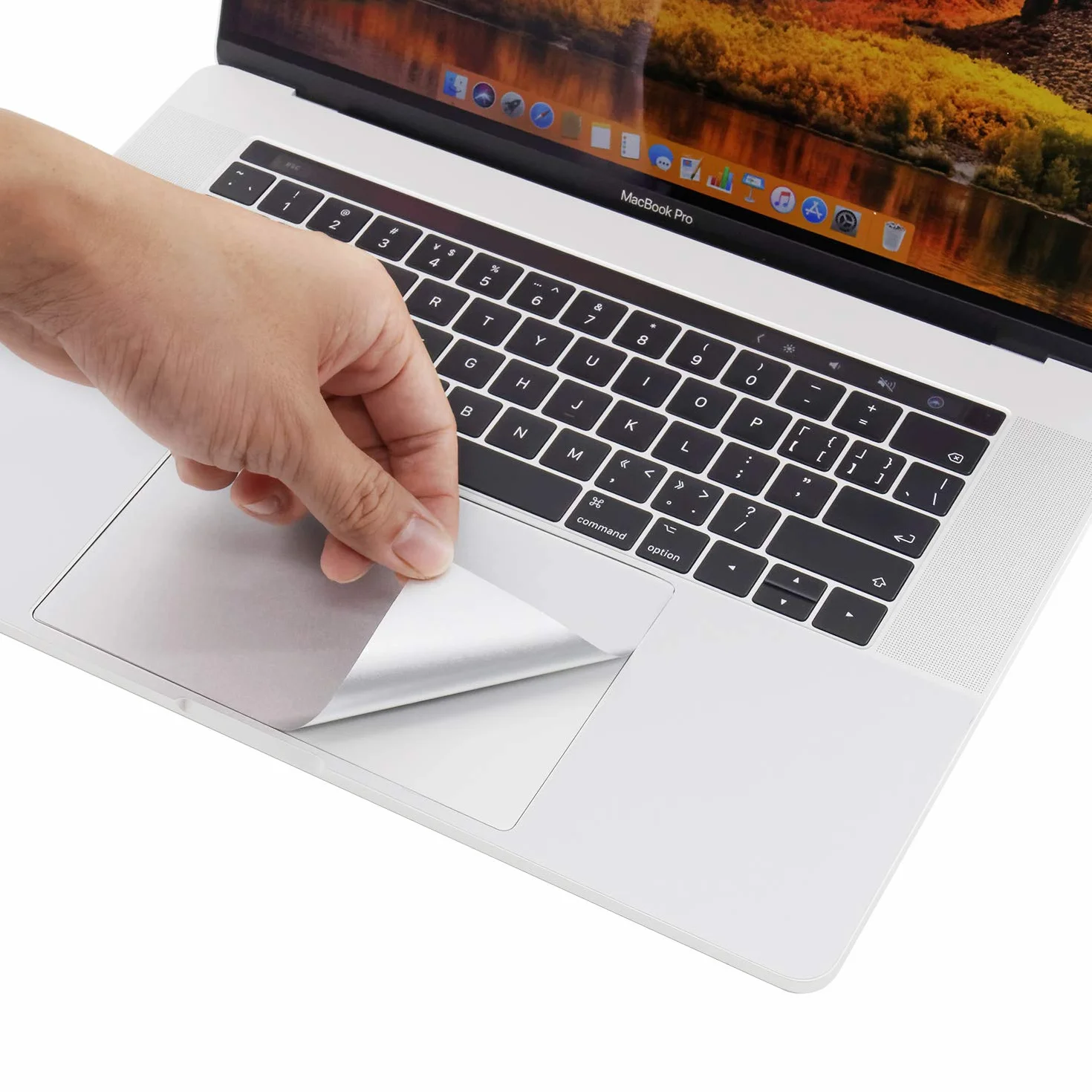 LENTION Repose-Poignets Coque Peau avec Trackpad Protecteur pour MacBook Pro 15 pouces 2016-2019 Thunderbolt 3 Argent