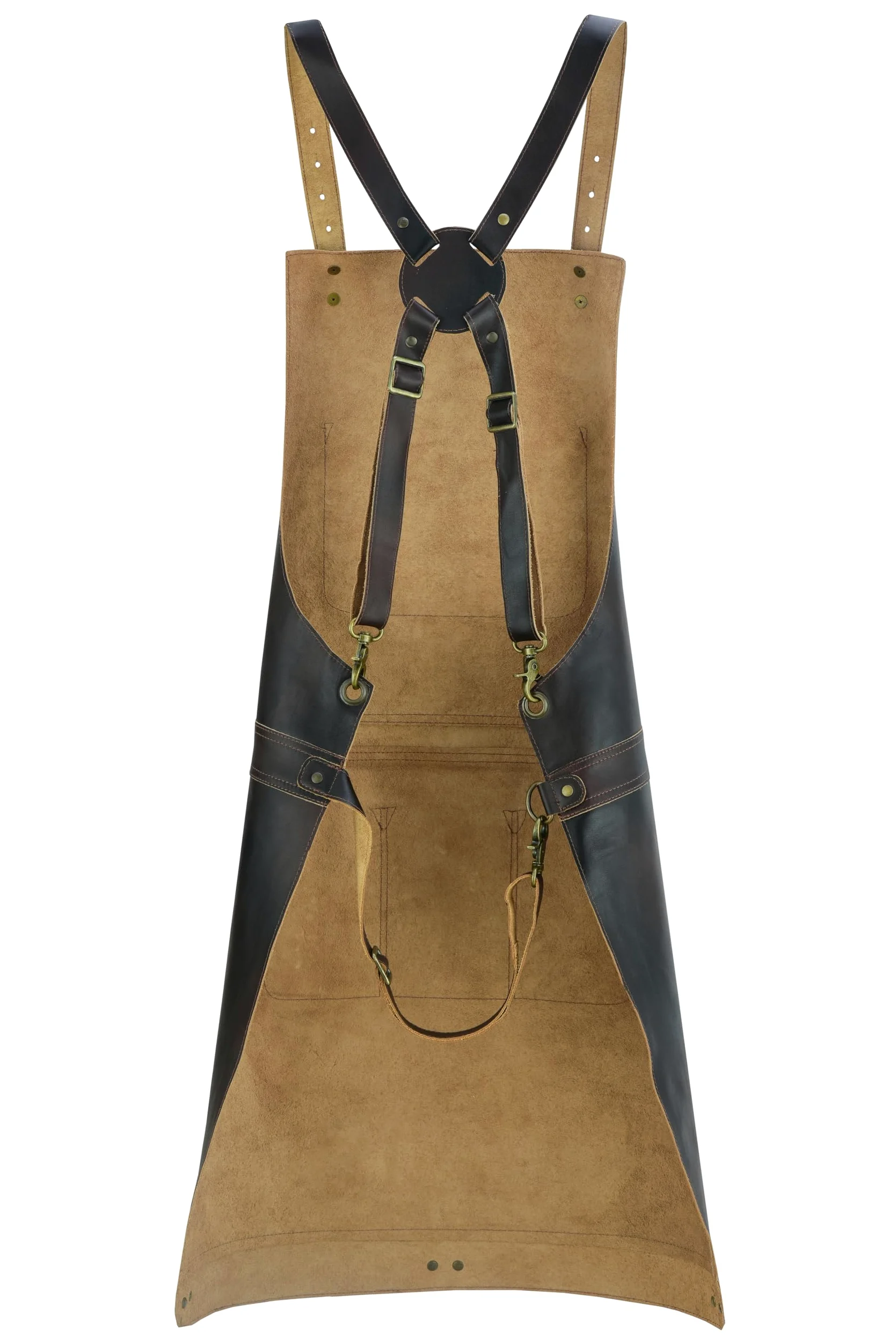 Tablier de boucher en cuir bleu ciré fait à la main - Tablier de barbecue - Tablier de cuisine - Tablier de forgeron - Tablier de barbier - Tablier de menuiserie