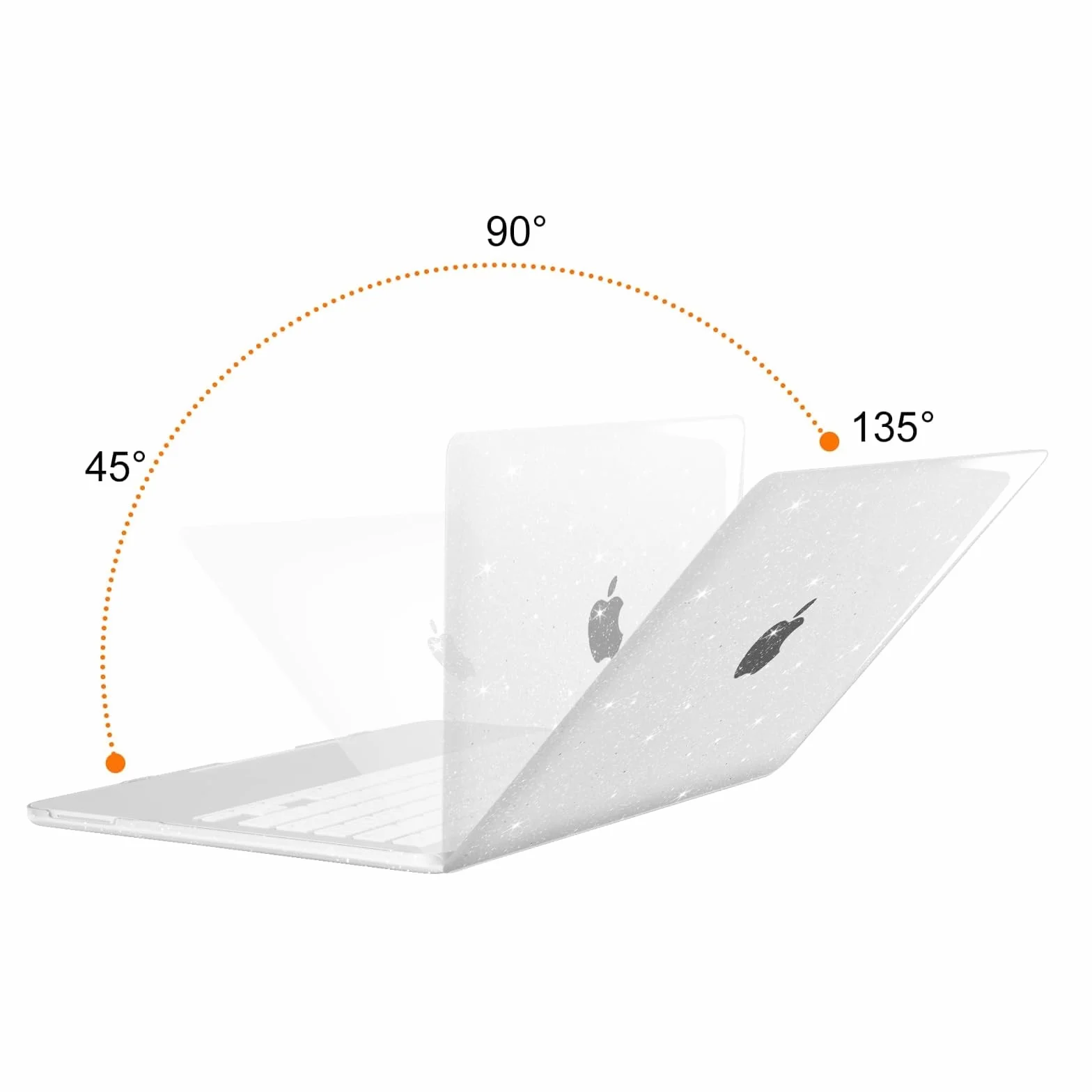 MOSISO Coque Pailletée Brillante Compatible MacBook Neo 13 Pouces 2026 A3404 Puce A18 Pro, Rigide Antifissure, Film Clavier, Protection Écran & Sac Rangement Transparent