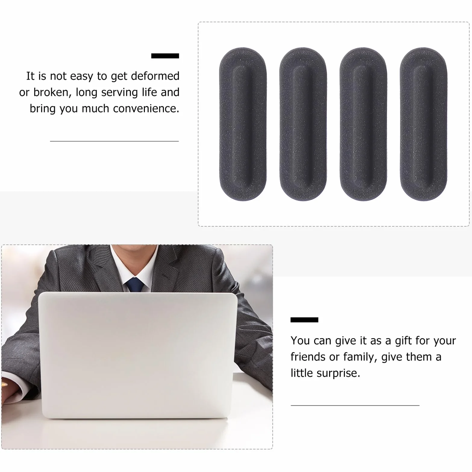 Lot de 4 Coussinets Antidérapants en Caoutchouc pour Ordinateur Portable DOITOOL
