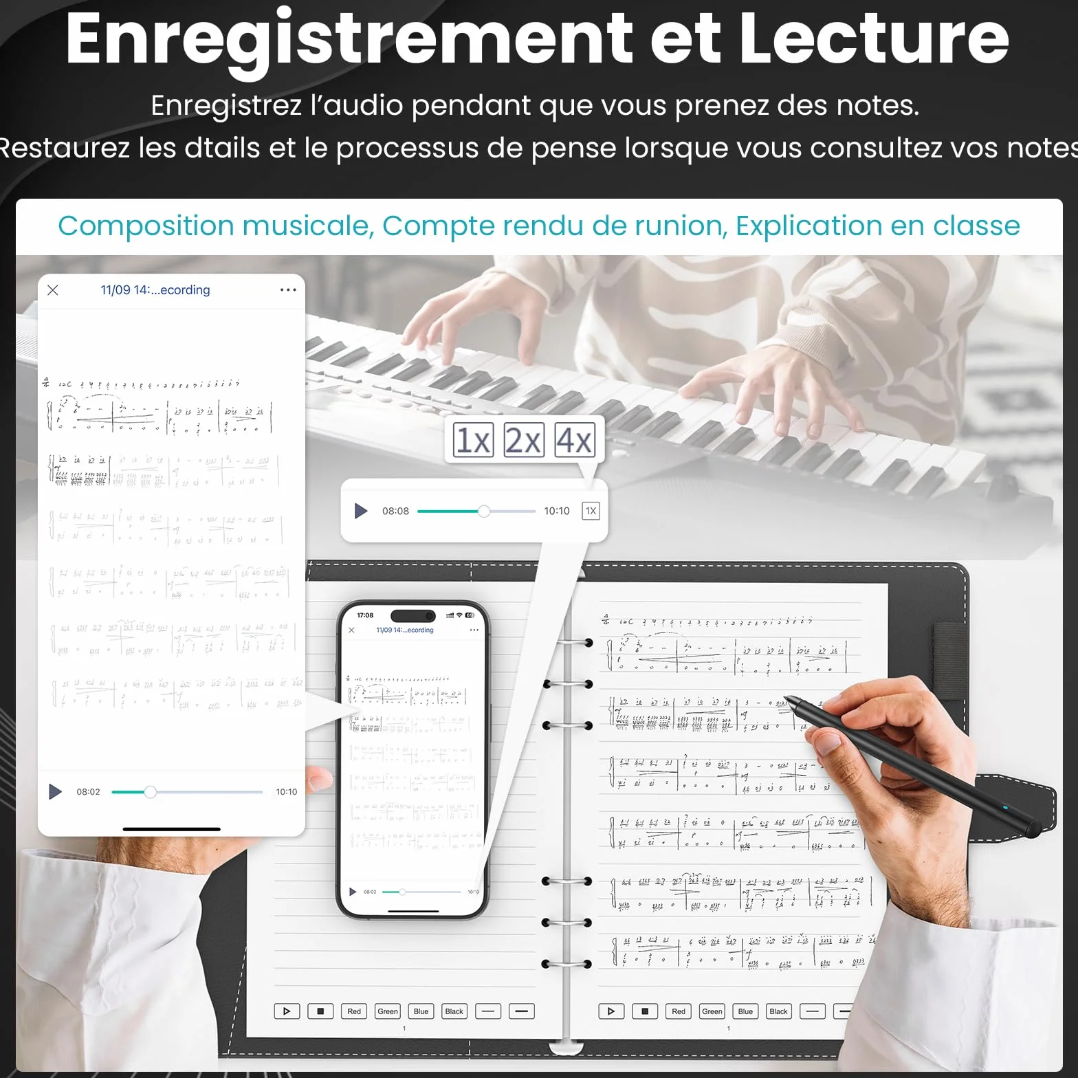 NEWYES SyncPen 3.0 Smart Pen - Synchronisez notes écran papier, compatible iOS Android