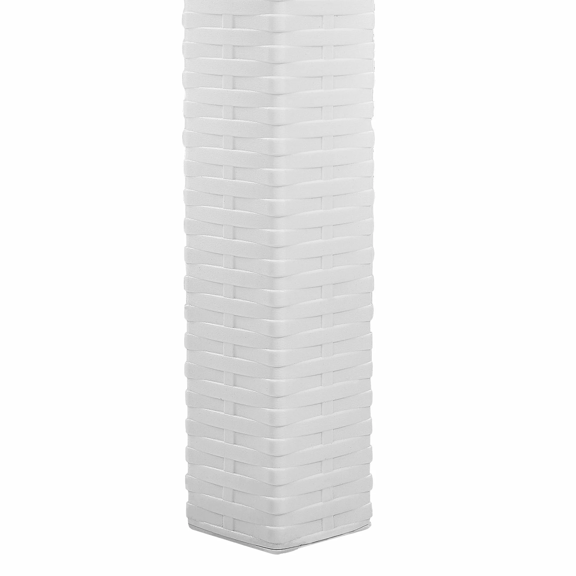 Beliani Table d'Extérieur Carrée 80 x 80 cm Blanche Effet Rotin pour Jardin ou Terrasse