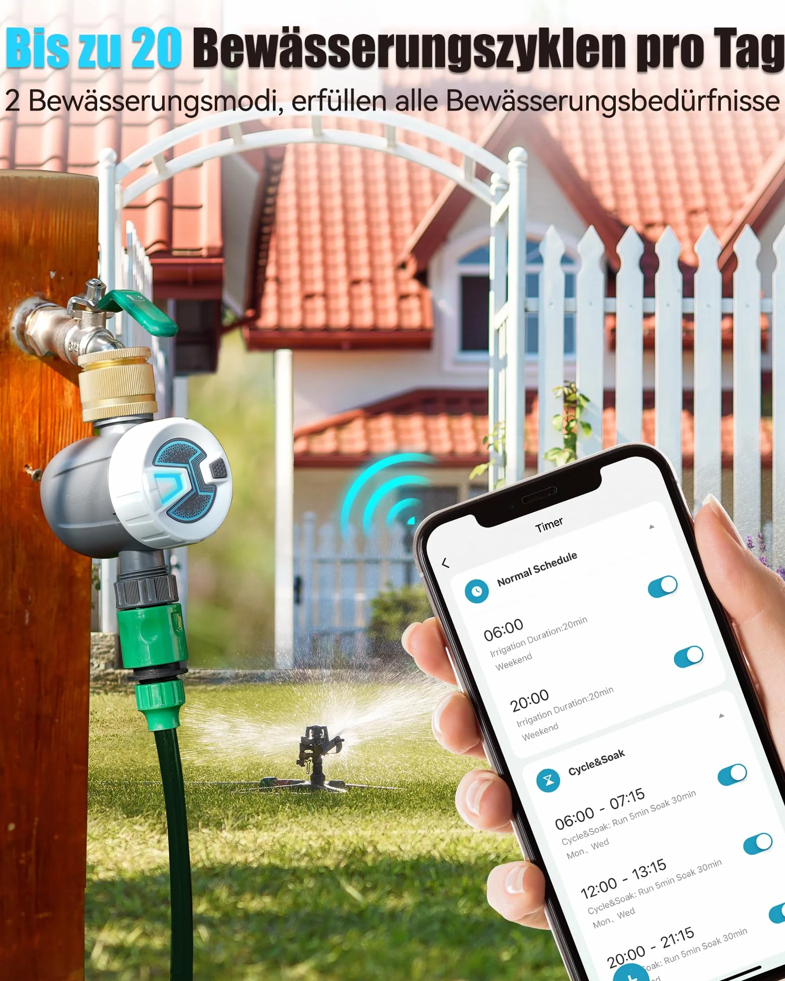 RAINPOINT Programmateur Arrosage Bluetooth Entrée Laiton Minuteur Automatique Jardin Pelouse