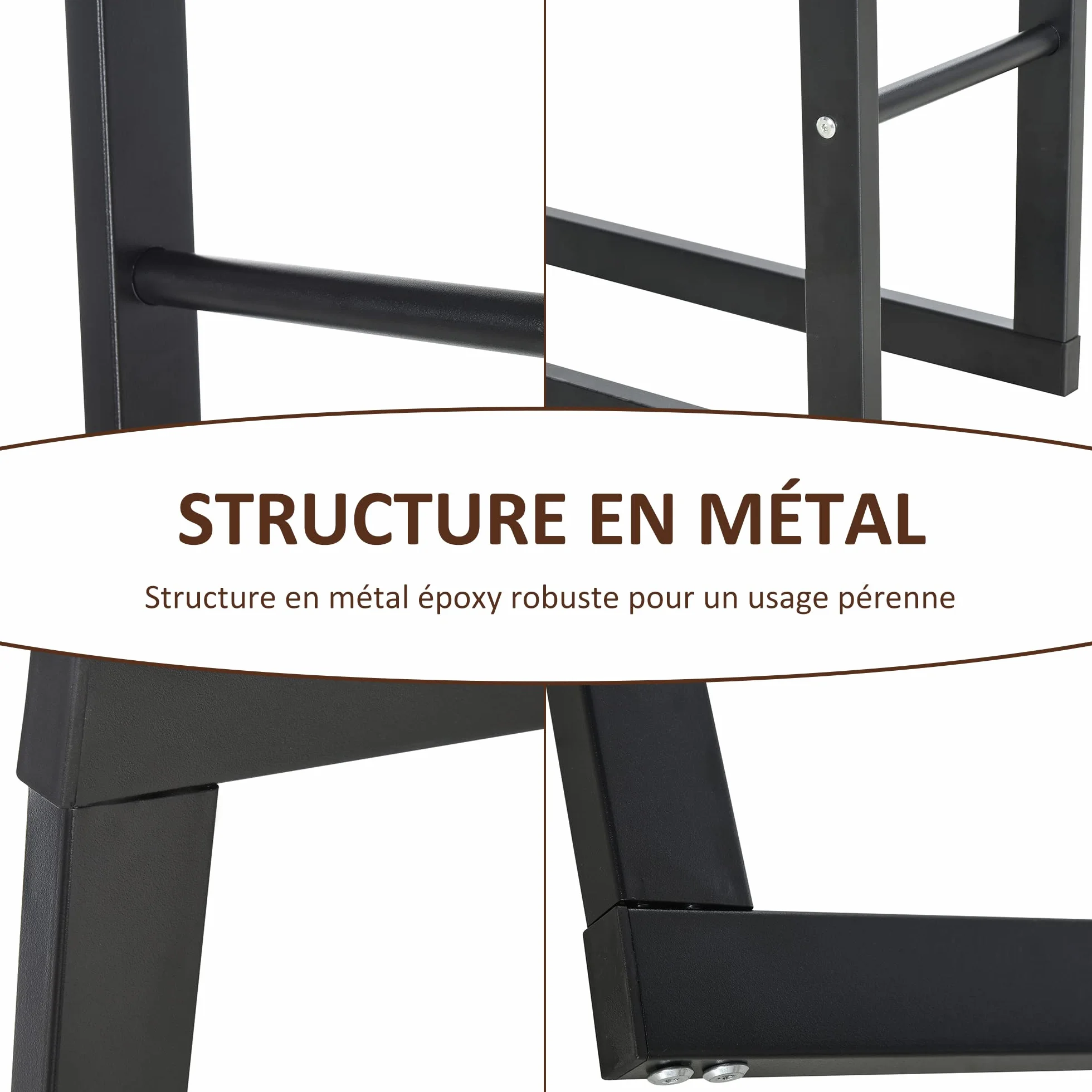 HOMCOM Range bûches porte-bois intérieur extérieur charge max 100 Kg 40L x 25l x 100H cm métal noir