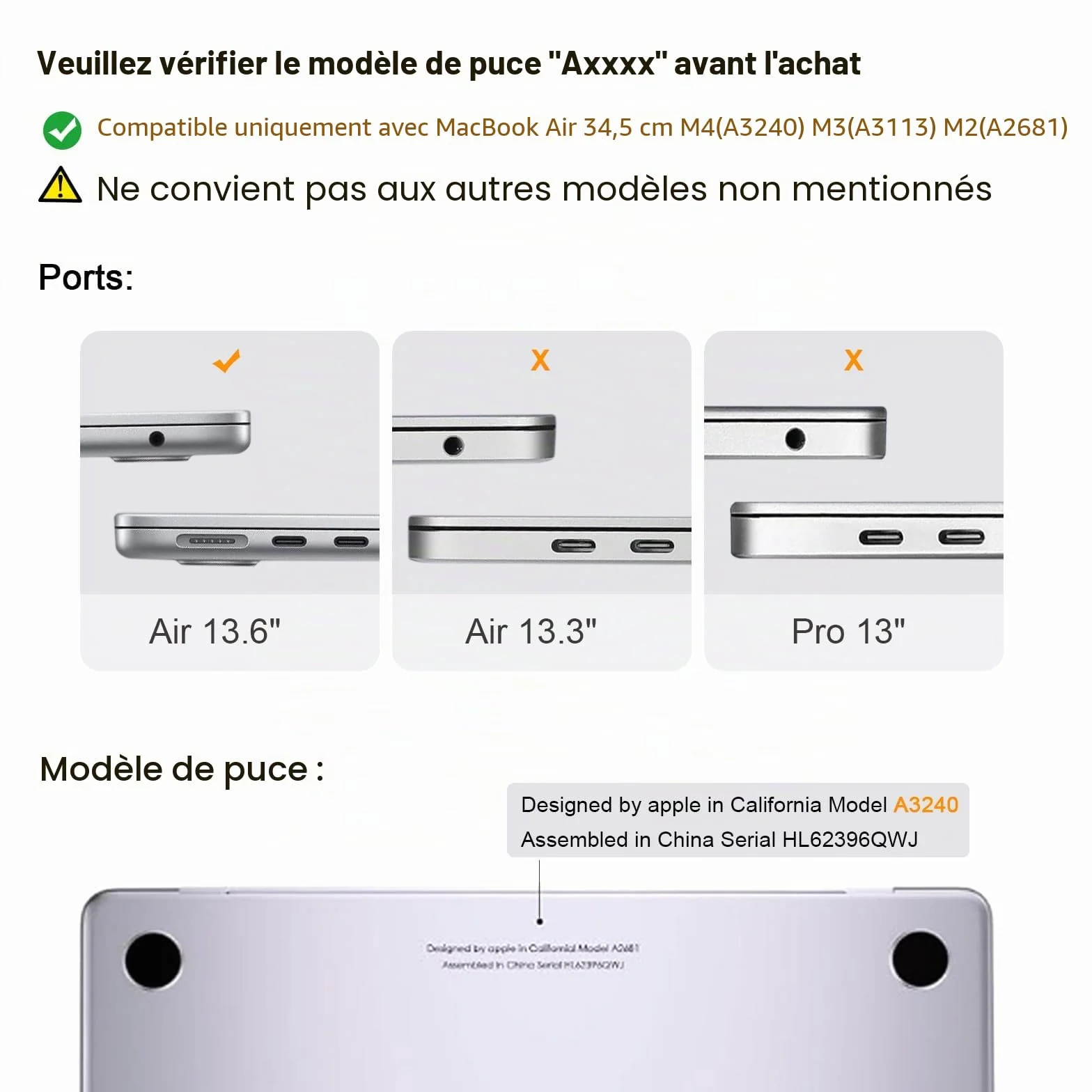 Coque MacBook Air 13 Pouces M5 M4 M3 M2 A3449 A3240 A3113 A2681 Transparente