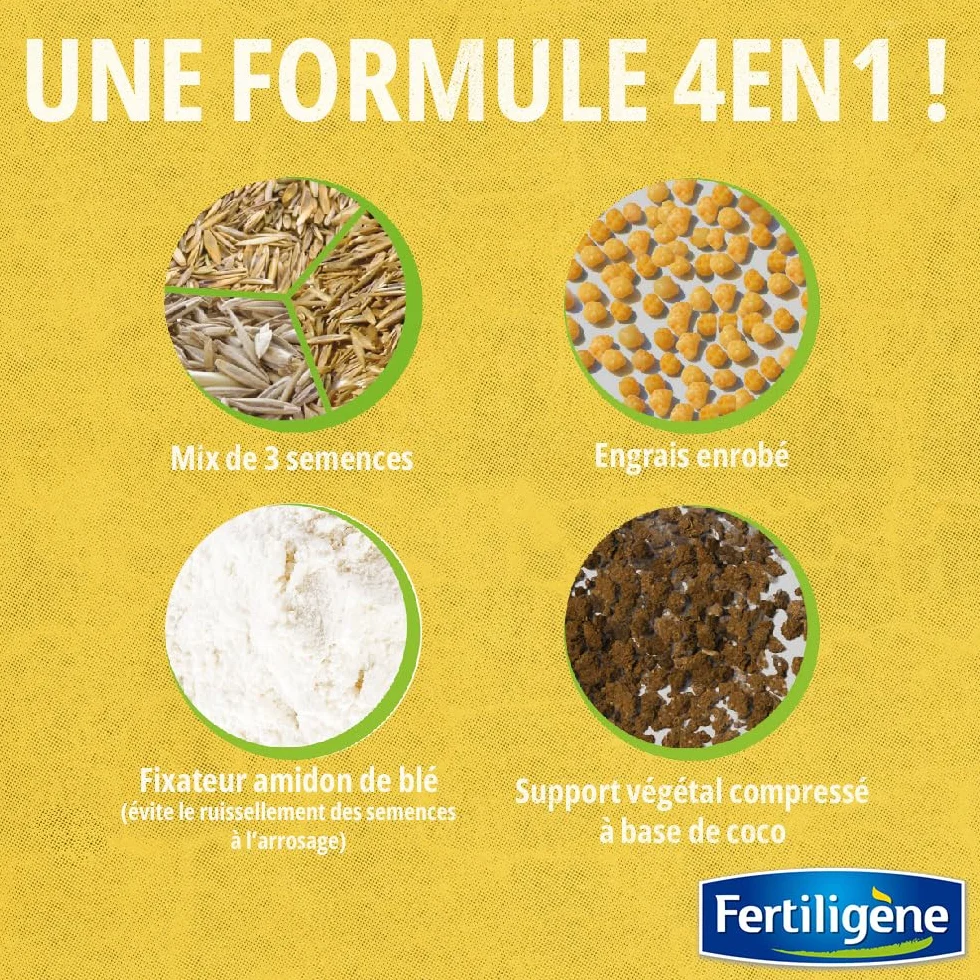 FERTILIGÈNE Patch Magic Rénovateur de Pelouse 7kg – Formule 4-en-1 – Pousse en 4 Jours – Pour 30 m²