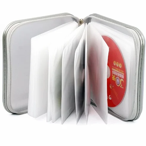 Argent CD Dvd Transport Rangement étui coque portefeuille Support Bag Plastique Jeux disque 40