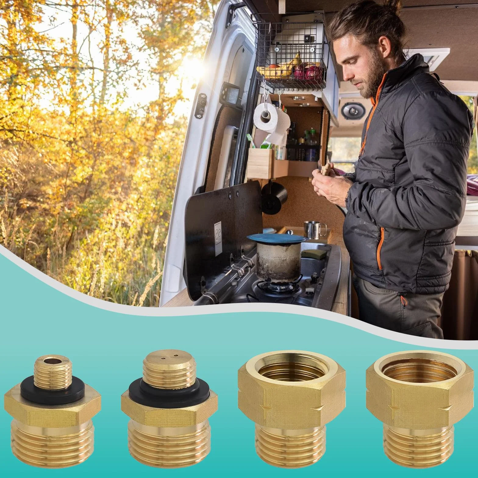 BYZESTY 4 Pièces Adaptateur Bouteille Gaz Camping Gaz Europe N ° 1-4
