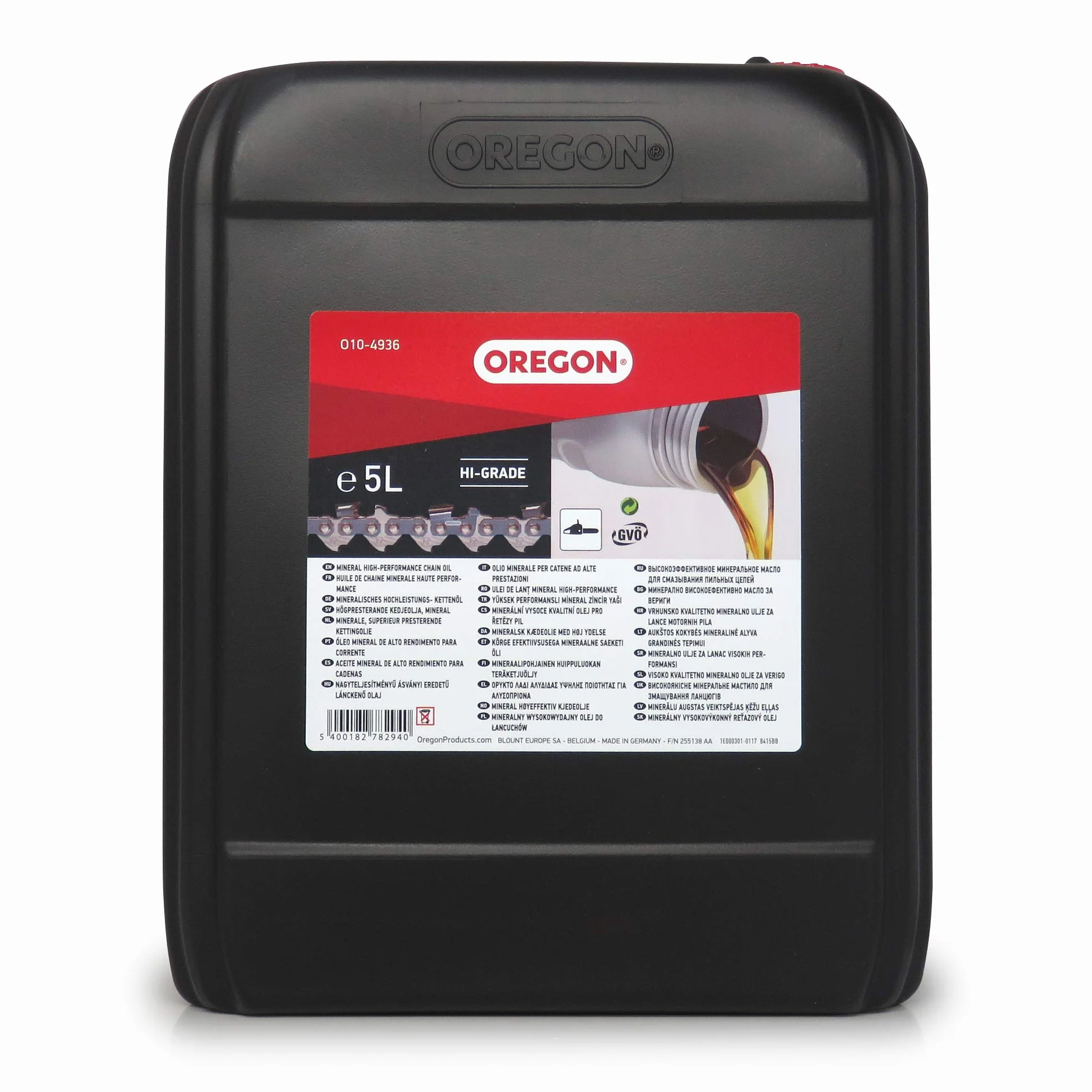 Oregon - Huile pour Chaîne et Guide-Chaîne de Tronçonneuse, 5 L (O10-4936) & Lot de 3 Chaînes de Tronçonneuse pour Guide-Chaîne de 16" (40 cm), 56 Maillons d'Entraînement