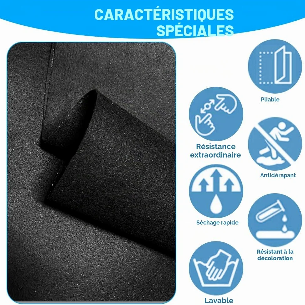 Tapis de Piscine Rond, 10ft 305cm Tapis de Revêtement de Sol de Piscine, Pliable Tapis de Sol pour Piscine et Bains, für Frame Pools, Pool Unterlage Outdoor, Hôtels, Villas(Noire)