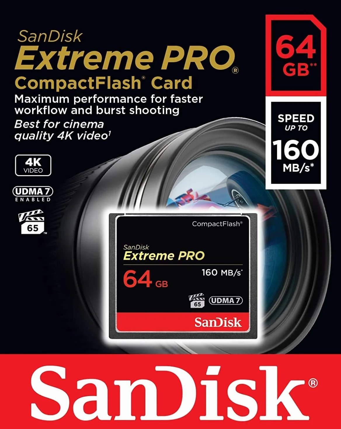SanDisk Extreme Pro 64 GB 160 MB/s CompactFlash Memory Card