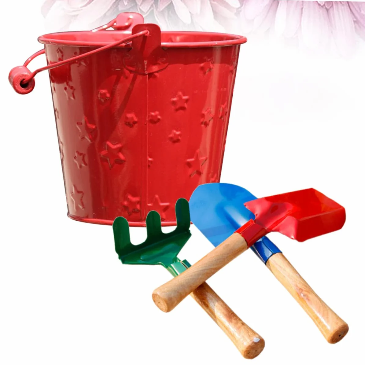 iplusmile 2 Ensembles 3 Pièces Mini Râteau De Jardin Mini-kit Enfants Outil De Jardin Jouets De Porte Trousse D'outil De Pelle De Pratique
