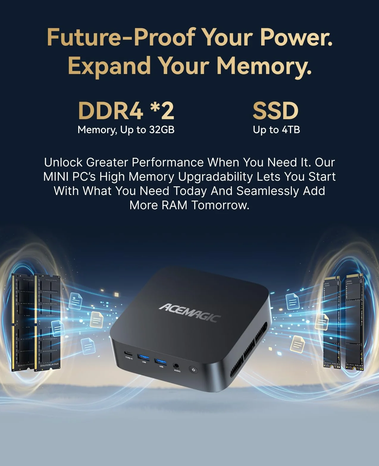 ACEMAGIC Kron Mini K1 Mini PC AMD Ryzen Embedded R2544 8Go DDR4 256Go SSD W-11 Pro Triple écran 4K WIFI5 BT4.2