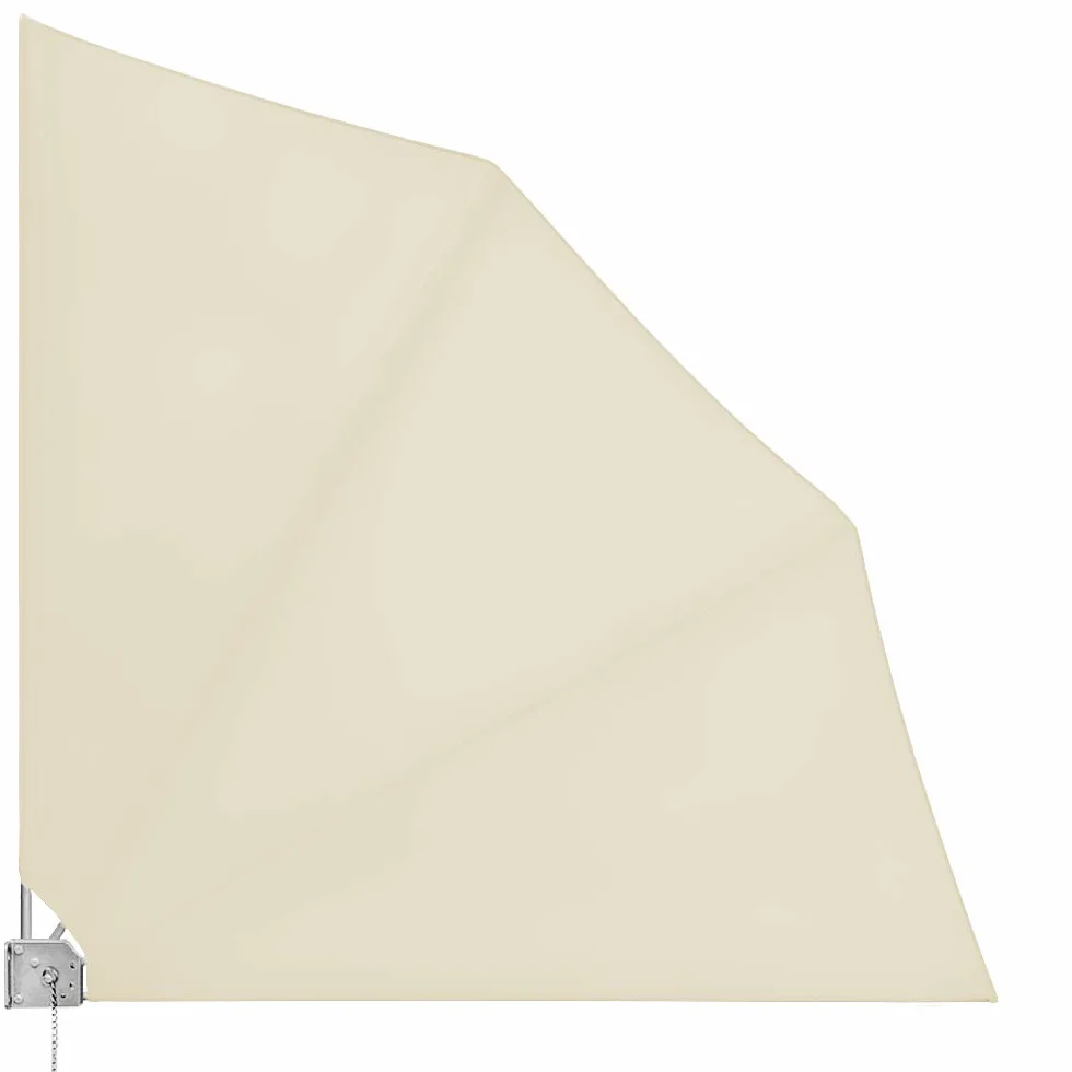Deuba Brise Vue rétractable Occultant 140x140cm Beige Fixation Murale Paravent Balcon Toile Hydrofuge