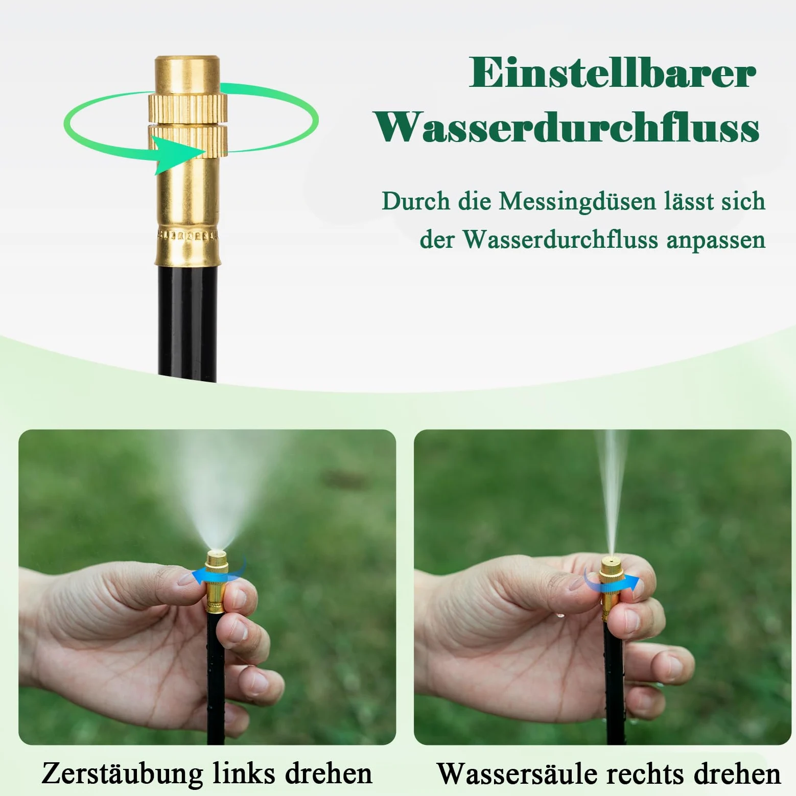 Système d'irrigation automatique de jardin à 360 ° - Tuyau d'arrosage automatique - Kit d'irrigation à brouillard - Buse réglable - Pour arrosage des plantes de jardin et de balcon en plein air (20 m)