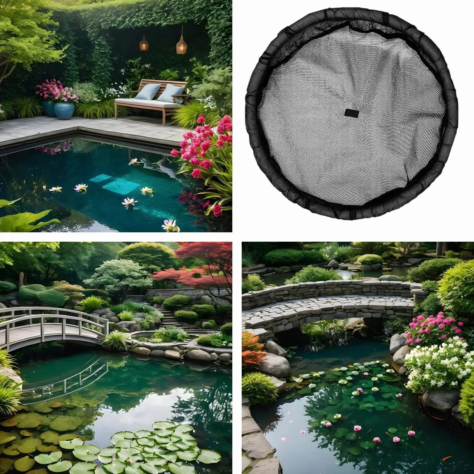 Panier Flottant pour Plante de Bassin 45 cm Barrière Flottante Maille pour Île Flottante