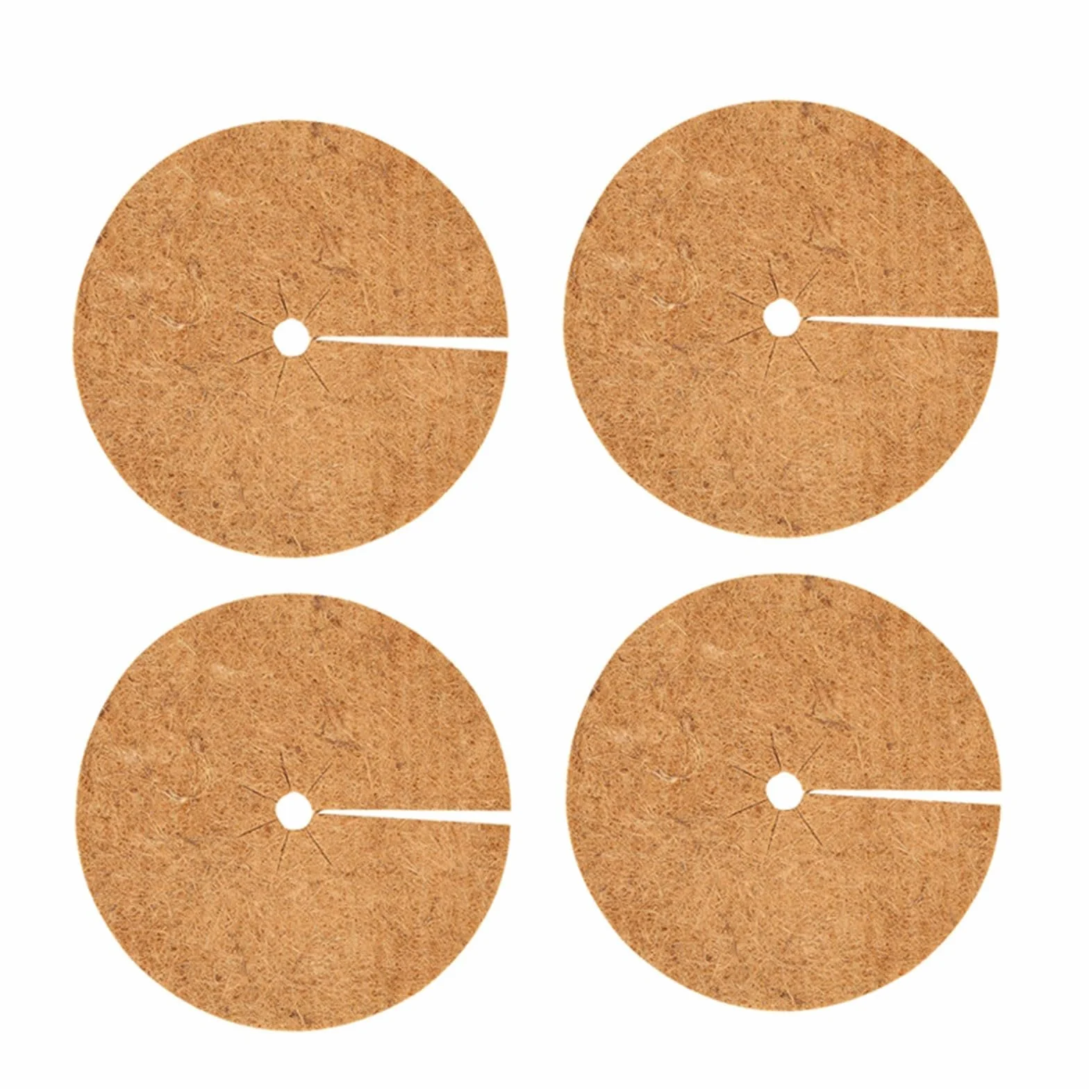 Lot de 4 plateaux de paillis de noix de coco 35 cm fibre de coco protection plantes barrière arbres arbustes