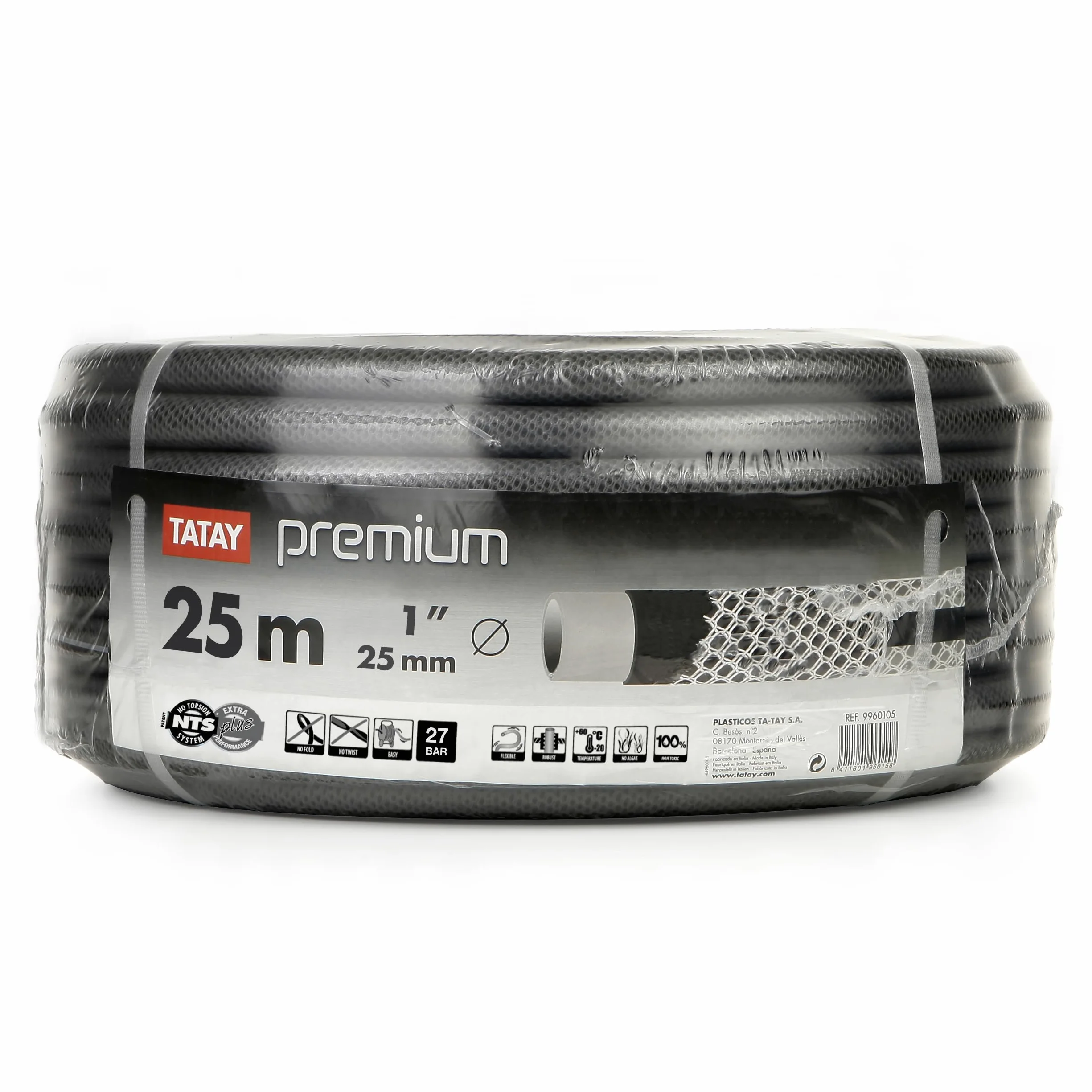 TATAY Tuyau de Jardin 25 Mètres Premium Ø1 25 mm, Pression Maximale 39 bar