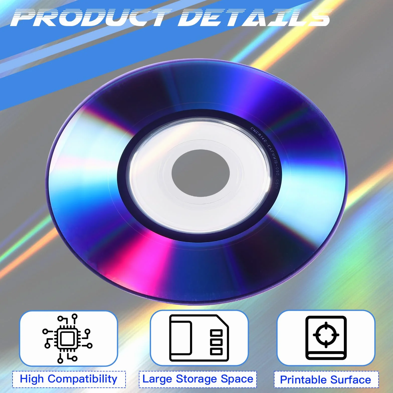 Copkim 50 disques DVD-R vierges 7,6 cm 1,4 Go imprimables
