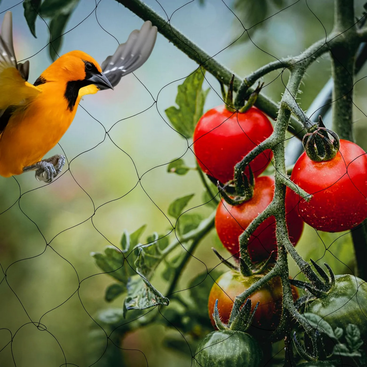 Filet de Protection Anti-Oiseaux 30×15 m Noir en Polyéthylène Résistant pour Jardin Verger Potager Étang Poulailler Anti-Cerf Volaille Filet à Mailles Fines