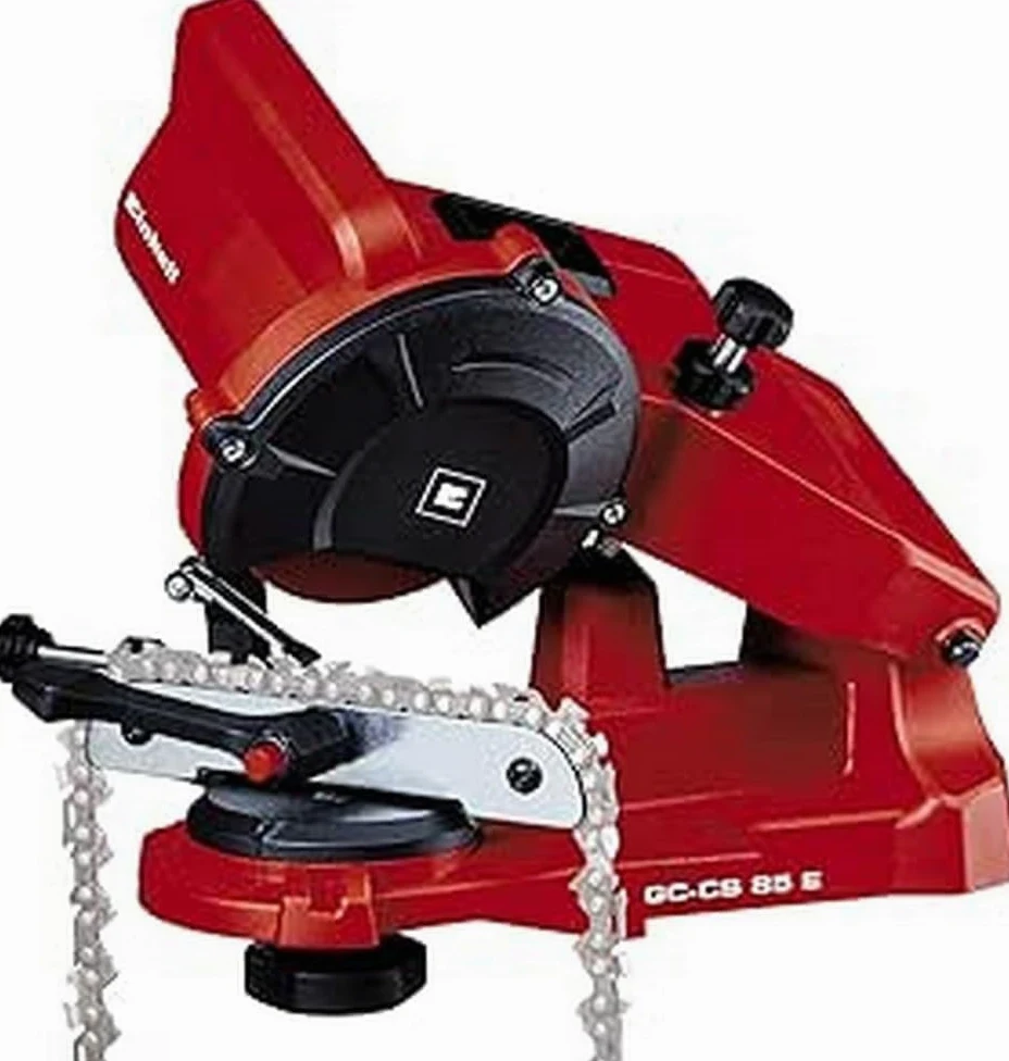 Einhell Affûteuse de chaîne de tronçonneuse électrique GC-CS 85 E (85 W, Epaisseur de la meule 3,2 mn, Dispositif de serrage, Livrée avec 1 meule abrasive) & Meule abrasive de rechange 3,2 mm