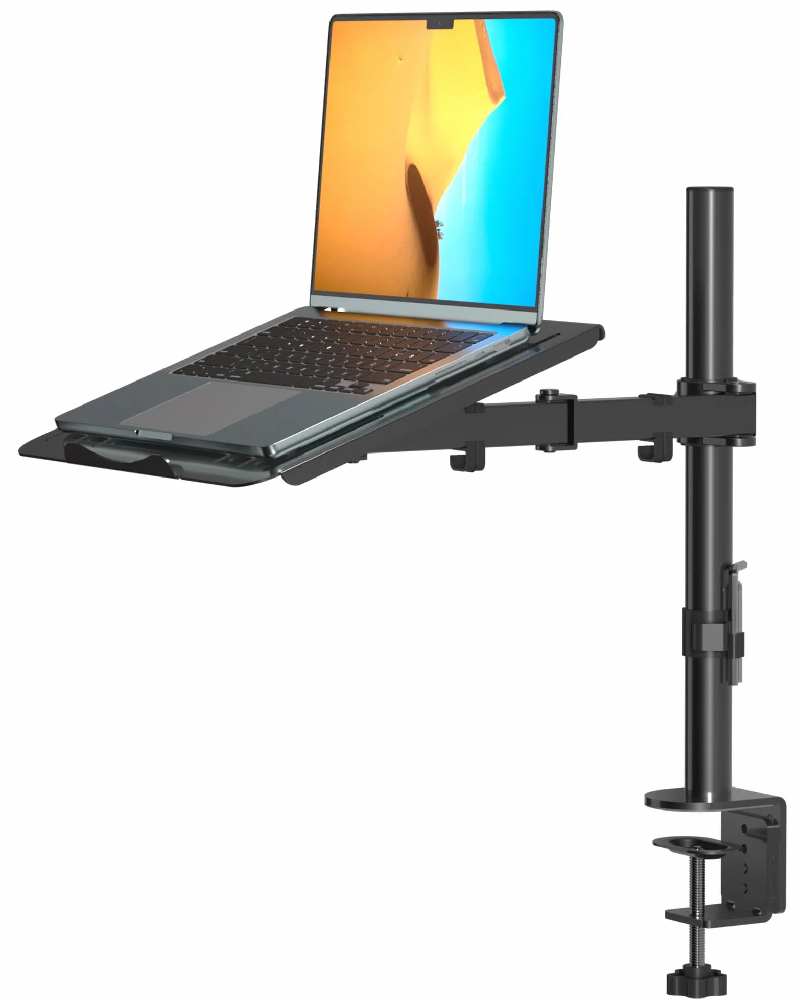 Suptek Support Écran PC avec Plateau pour Ordinateur Portable, Support Moniteur LCD/LED, Rehausseur d'Écran Bureau