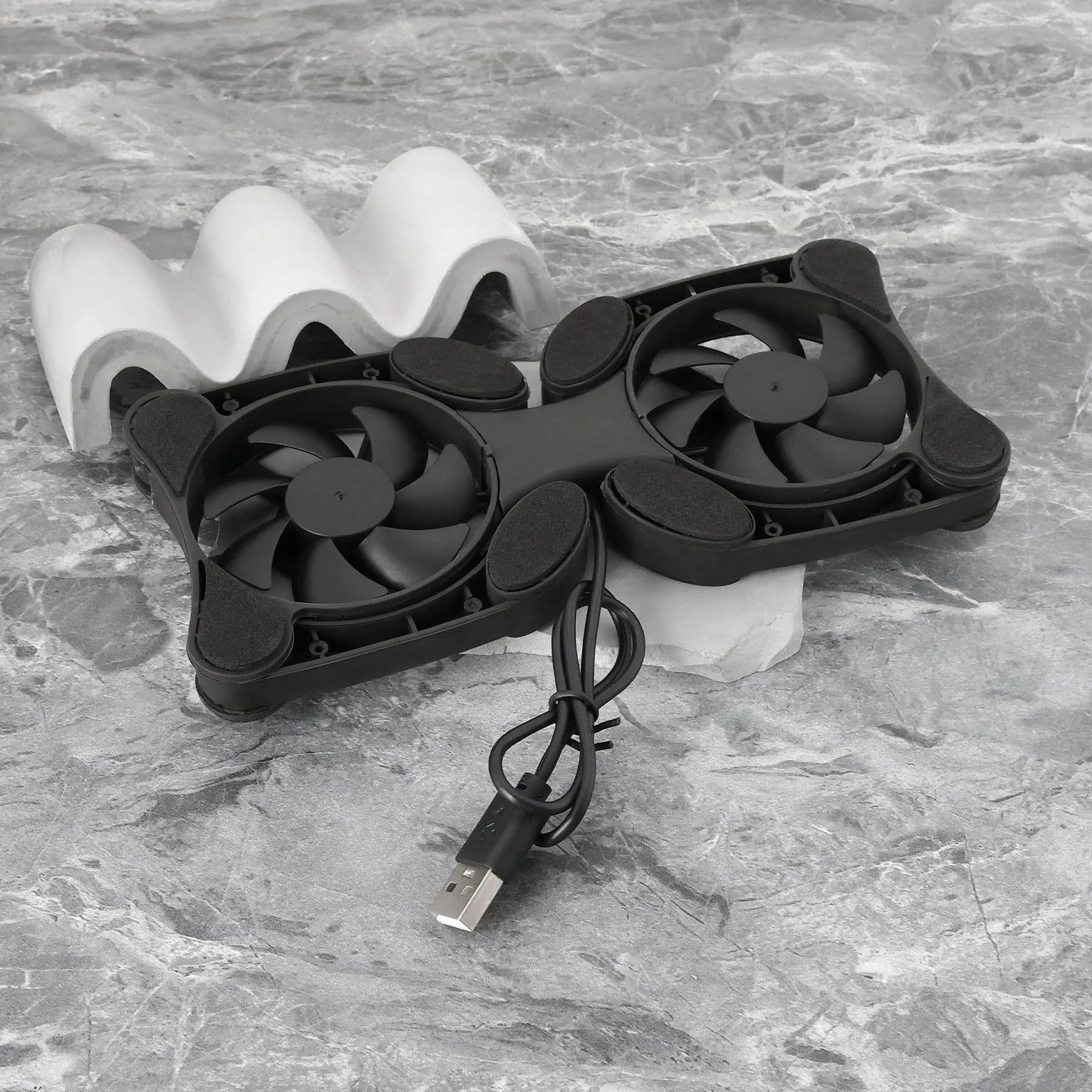 OTOTEC Lot de 2 Mini Ventilateurs Ordinateur Portable 7-15 Pouces Tapis Refroidissement USB Double 19x8,7 cm
