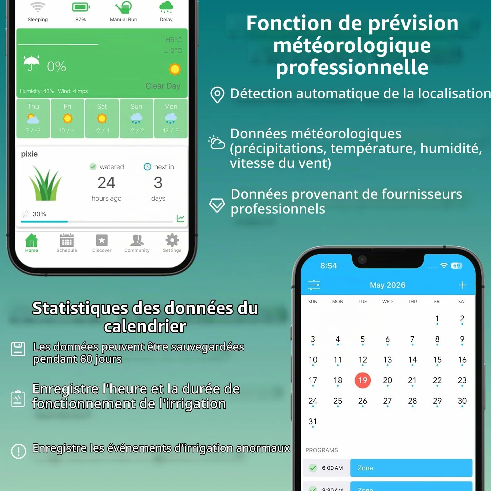 Netro Pixie Minuterie Intelligente pour Tuyau, Connexion WiFi, Alimentation Solaire, S’adapte aux intempéries