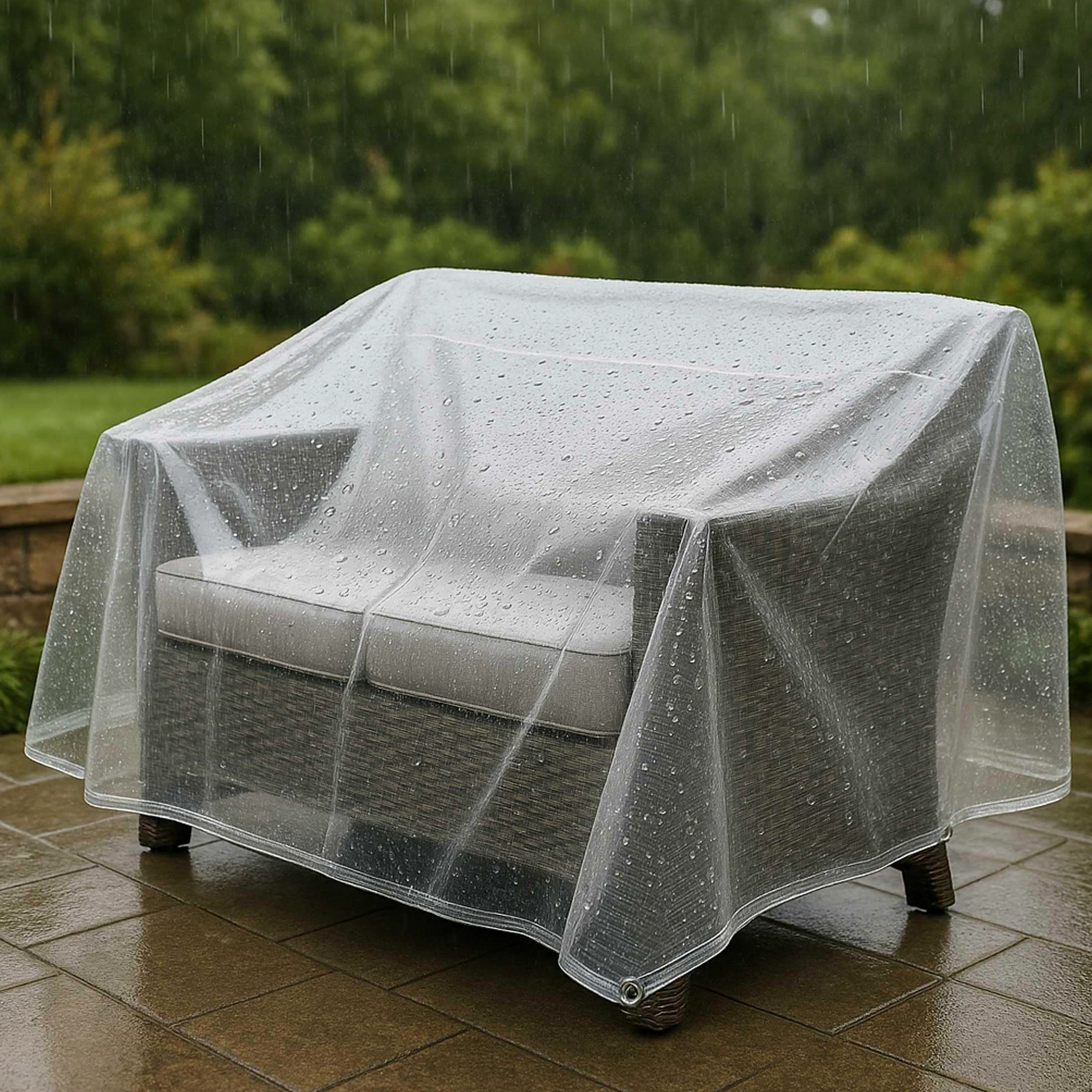 WERKA PRO Bâche Transparente 80 g/m² - Traitée Anti-UV - Ø4 x 10 m - Protection Intempéries - Découpe Facile - Usage Extérieu