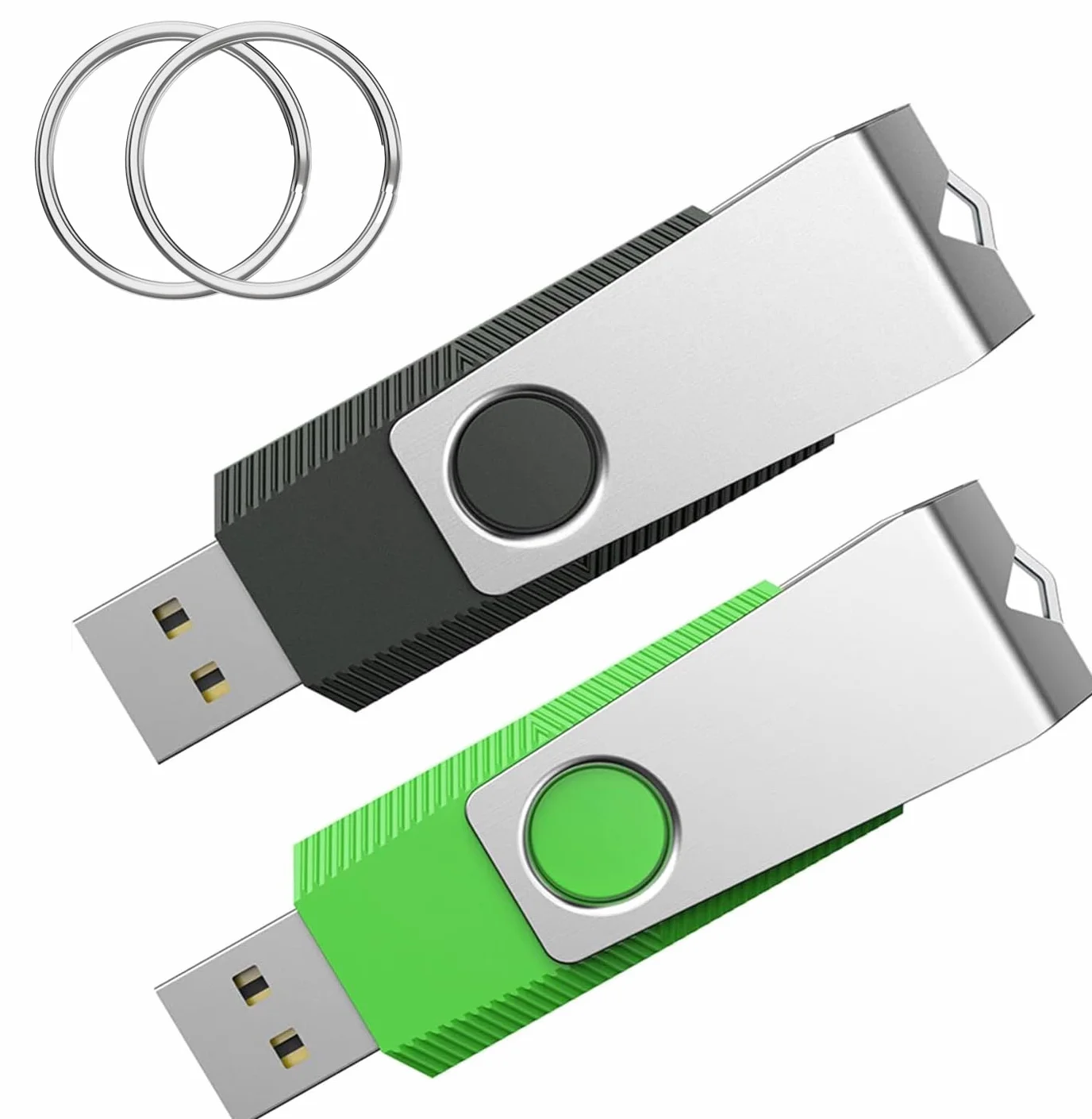 Lot de 2 Clé USB 8 Go 2.0 pour PC Ordinateur Portable Smart TV Voiture Noir et Vert