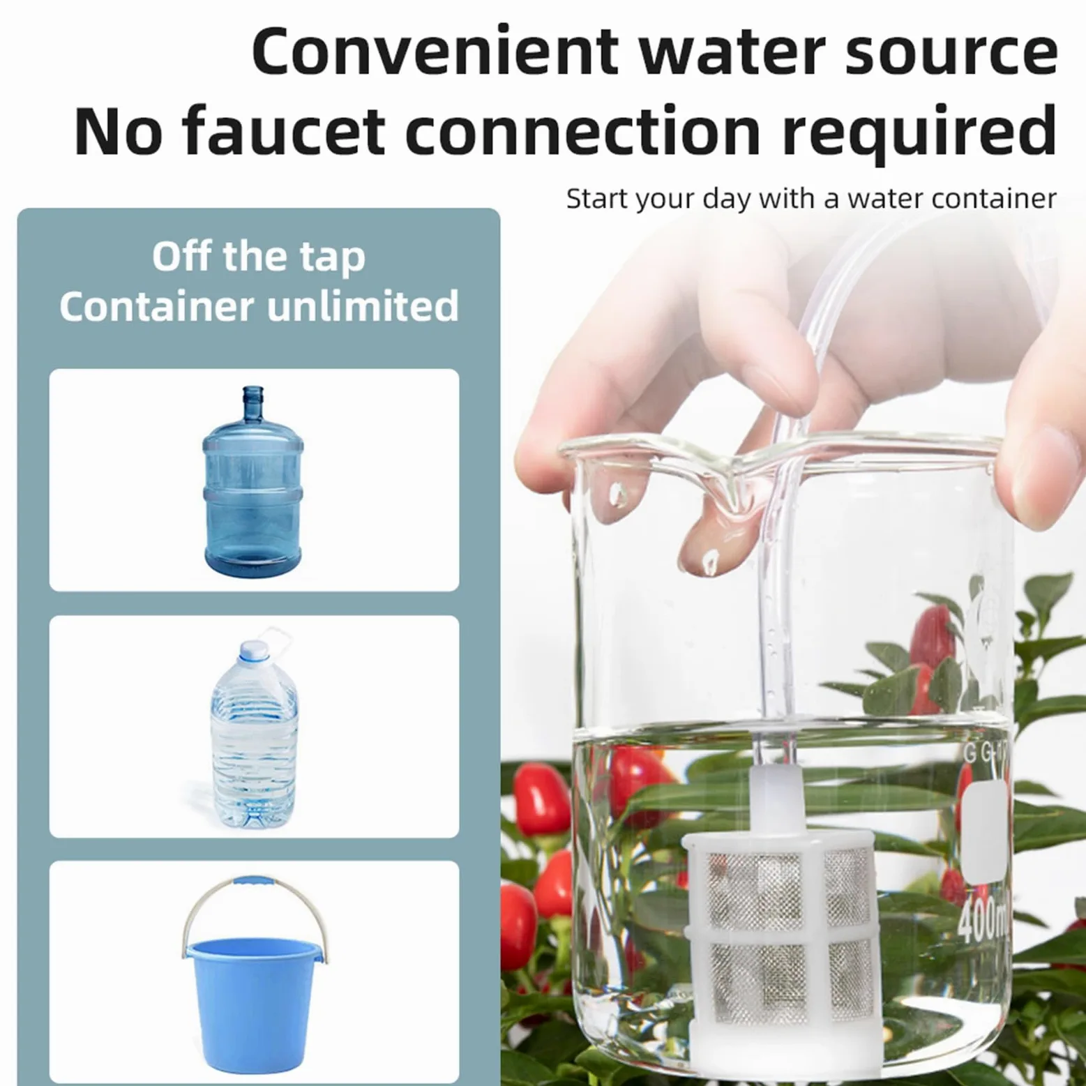 TOPINCN Kit d'irrigation Goutte à Goutte Automatique avec Double Pompe Solaire, Alimentation USB, Arrosage Intelligent chronométré pour Plantes d'intérieur et Jardins Extérieurs (Pompe double de