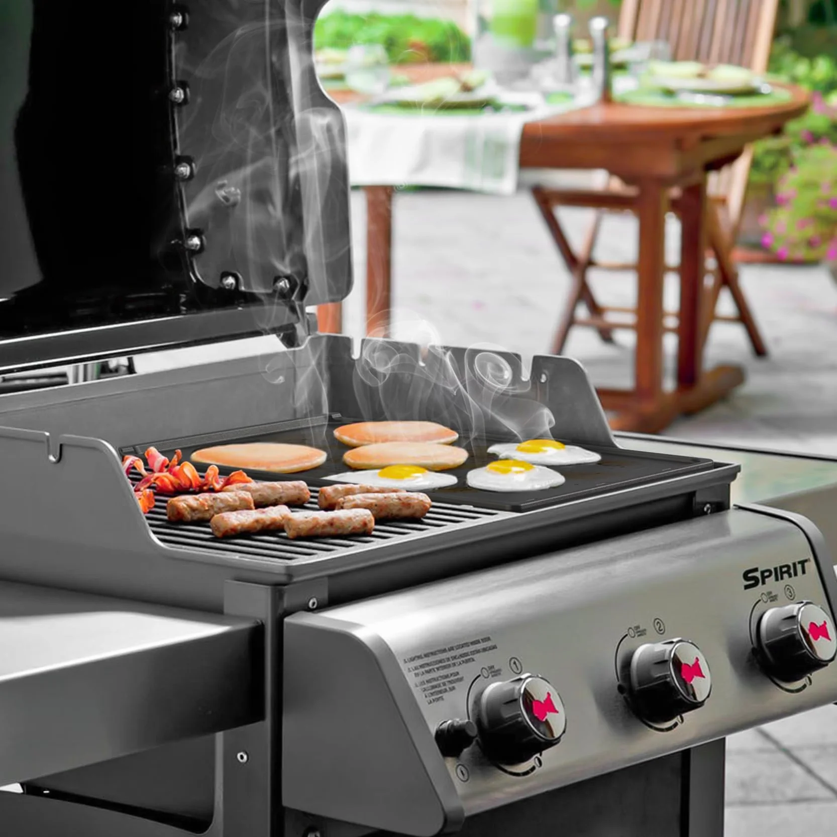 onlyfire Plaque de Cuisson en Fonte Réversible 44 x 29 cm pour Barbecue à Gaz Weber Spirit I et II 300