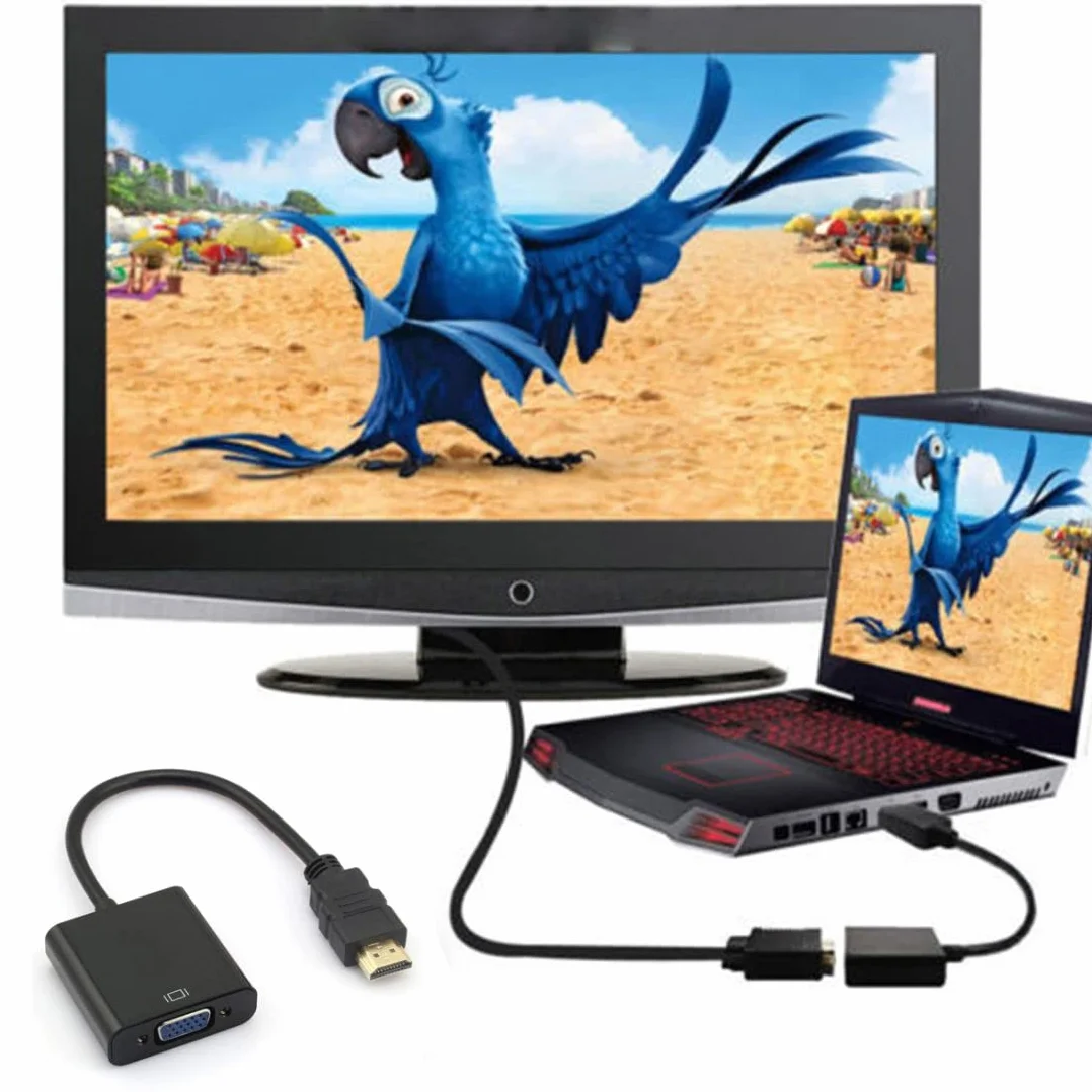Chenyang Adaptateur HDMI vers VGA Femelle avec Micro Mini HDMI pour Projecteur Moniteur PC