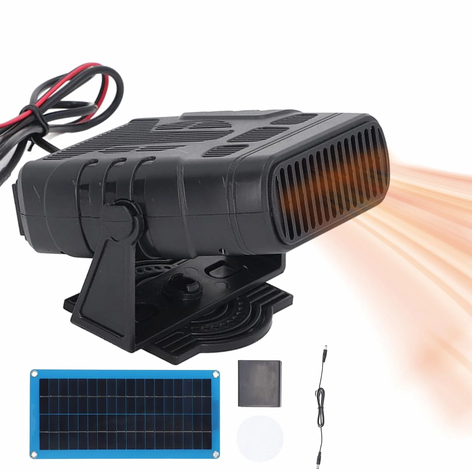 Kit de chauffage de serre solaire 30W avec chargeur de véhicule, chauffage de voiture portable, désembueur