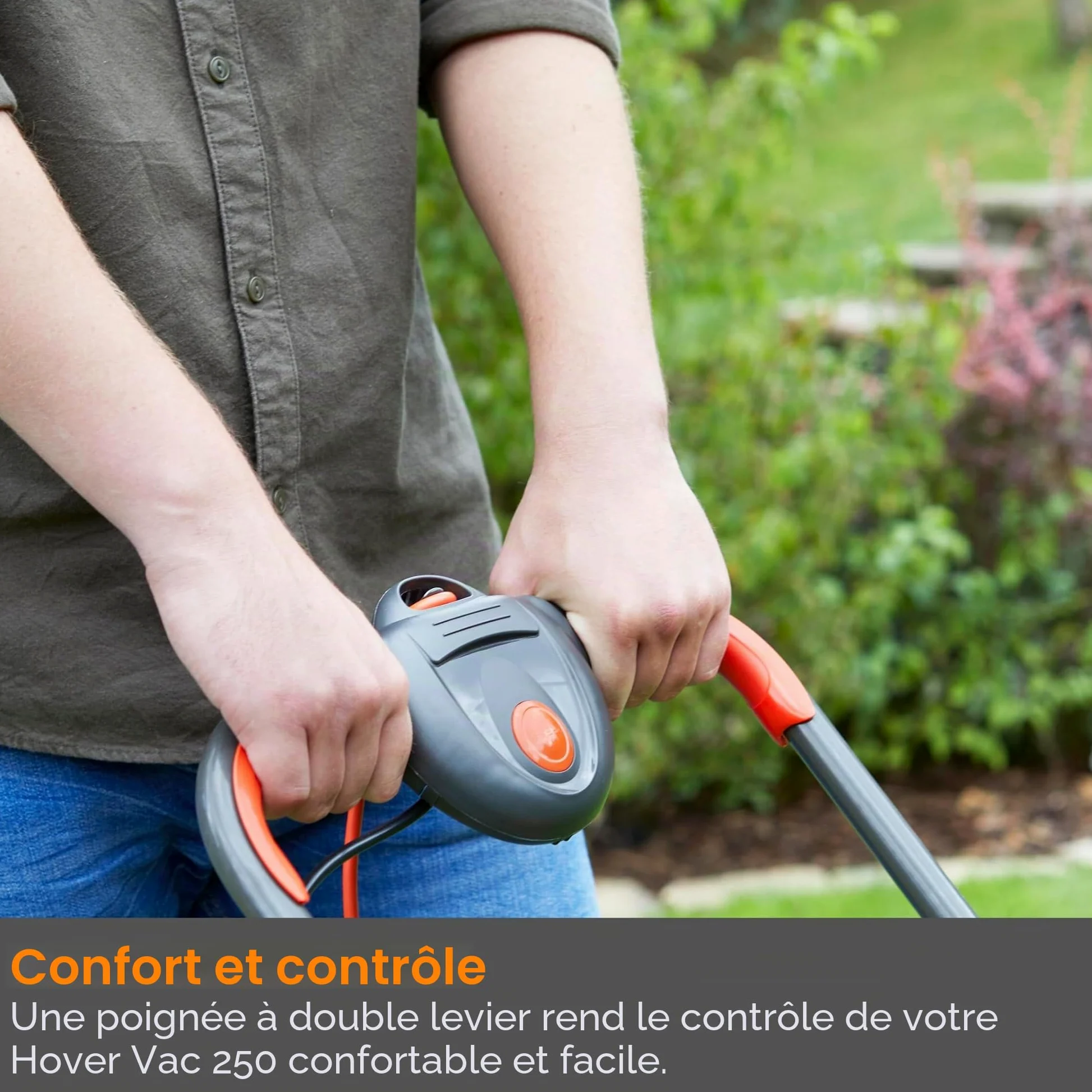 Flymo Hover Vac 270 Tondeuse à Gazon électrique 1400 W Largeur de Coupe 27 cm Bac à Gazon 15 l